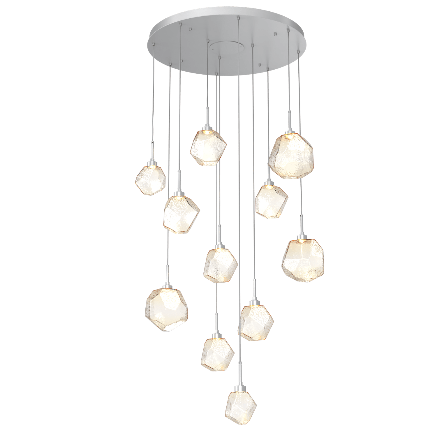 CHB0039-11-CS-A-Hammerton-Studio-Gem-11-light-round-pendant-chandelier-with-classic-silver-finish-and-amber-blown-glass-shades-and-LED-lamping