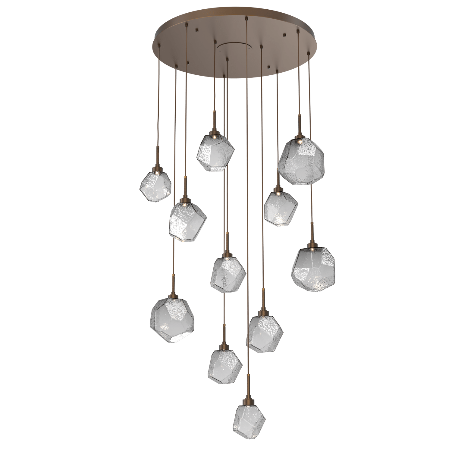 CHB0039-11-FB-S-Hammerton-Studio-Gem-11-light-round-pendant-chandelier-with-flat-bronze-finish-and-smoke-blown-glass-shades-and-LED-lamping