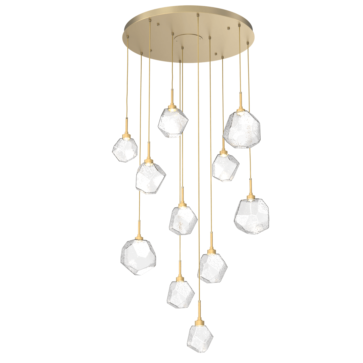 CHB0039-11-GB-C-Hammerton-Studio-Gem-11-light-round-pendant-chandelier-with-gilded-brass-finish-and-clear-blown-glass-shades-and-LED-lamping