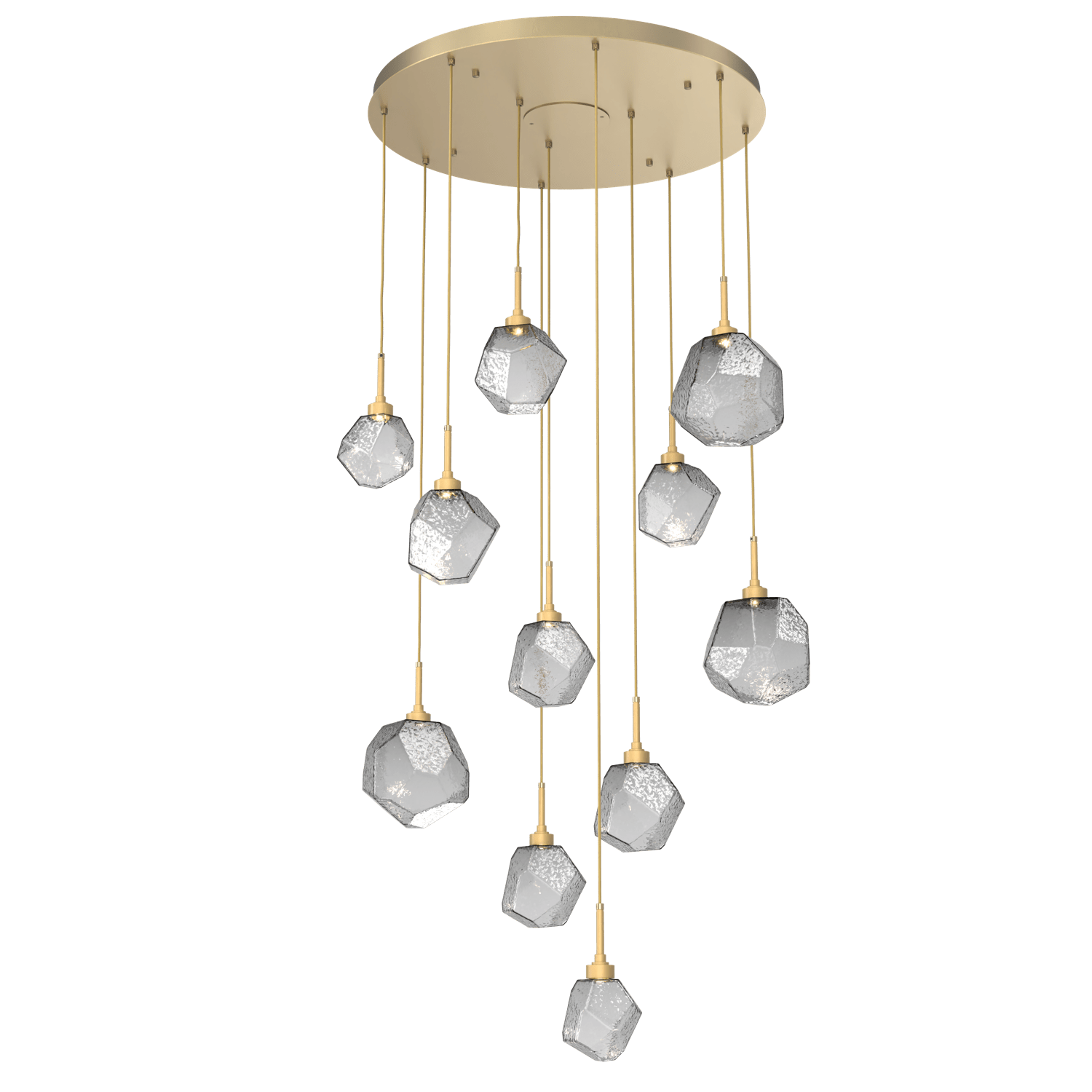 CHB0039-11-GB-S-Hammerton-Studio-Gem-11-light-round-pendant-chandelier-with-gilded-brass-finish-and-smoke-blown-glass-shades-and-LED-lamping