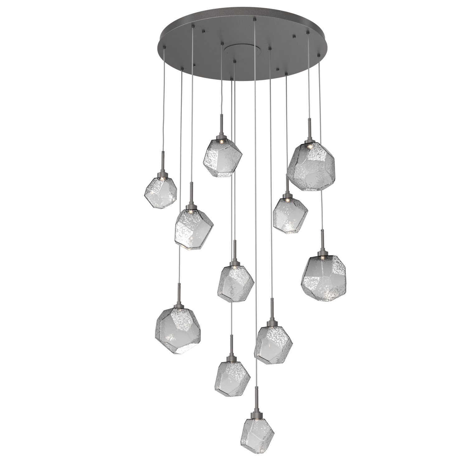 CHB0039-11-GP-S-Hammerton-Studio-Gem-11-light-round-pendant-chandelier-with-graphite-finish-and-smoke-blown-glass-shades-and-LED-lamping