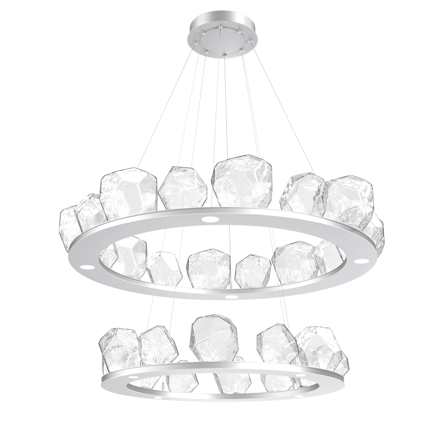 CHB0039-2B-CS-C-Hammerton-Studio-Gem-48-inch-two-tier-ring-chandelier-with-classic-silver-finish-and-clear-blown-glass-shades-and-LED-lamping