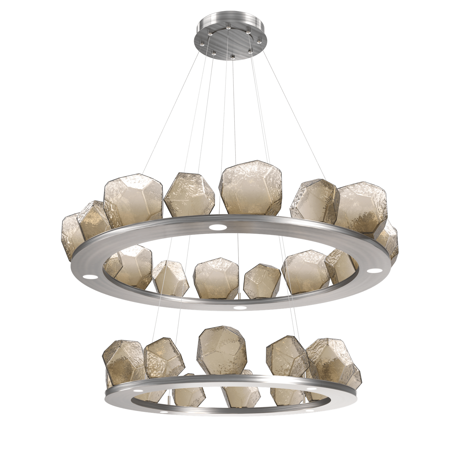 CHB0039-2B-GM-B-Hammerton-Studio-Gem-48-inch-two-tier-ring-chandelier-with-gunmetal-finish-and-bronze-blown-glass-shades-and-LED-lamping