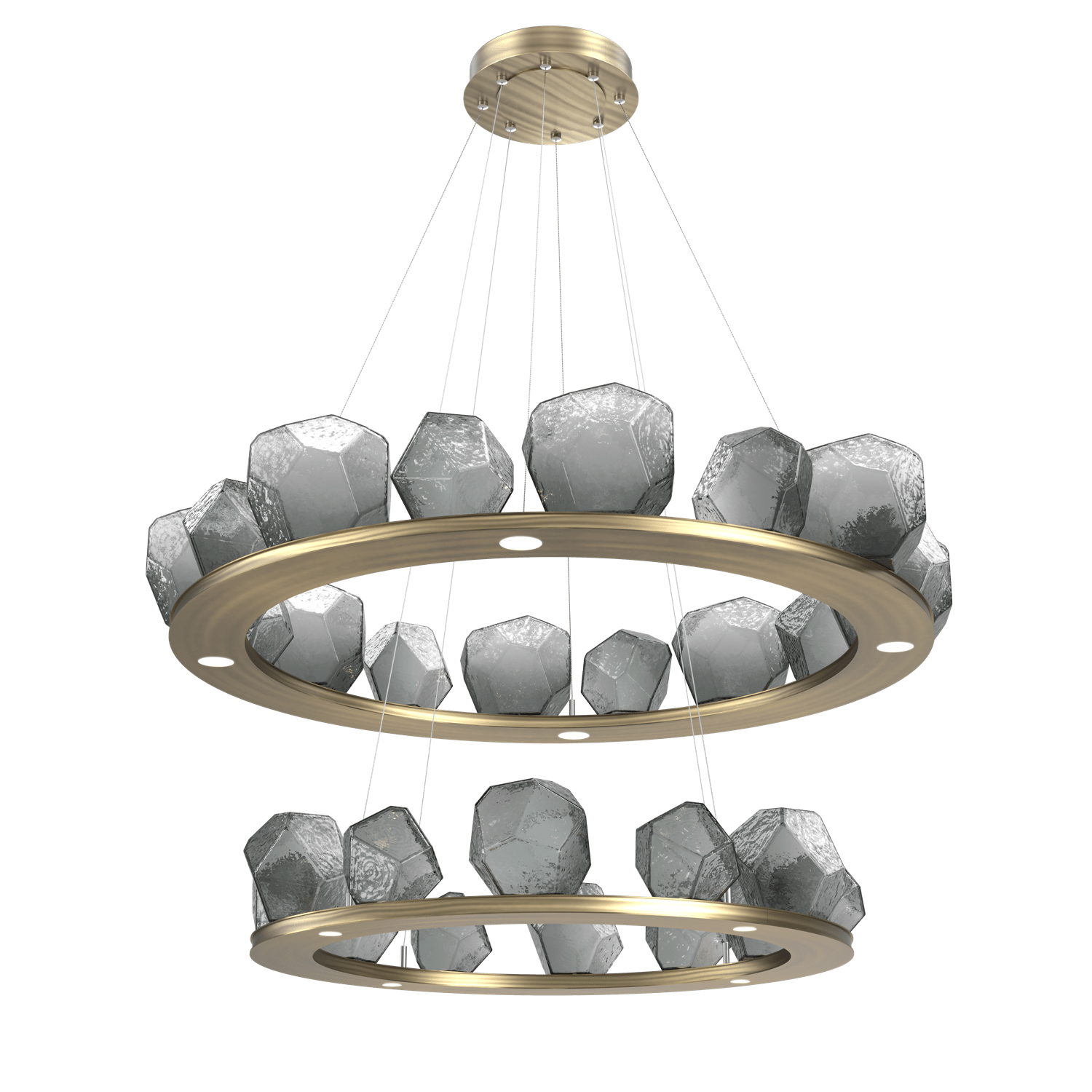 CHB0039-2B-HB-S-Hammerton-Studio-Gem-48-inch-two-tier-ring-chandelier-with-heritage-brass-finish-and-smoke-blown-glass-shades-and-LED-lamping