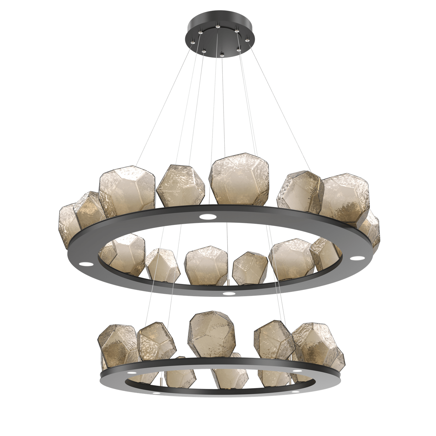 CHB0039-2B-MB-B-Hammerton-Studio-Gem-48-inch-two-tier-ring-chandelier-with-matte-black-finish-and-bronze-blown-glass-shades-and-LED-lamping