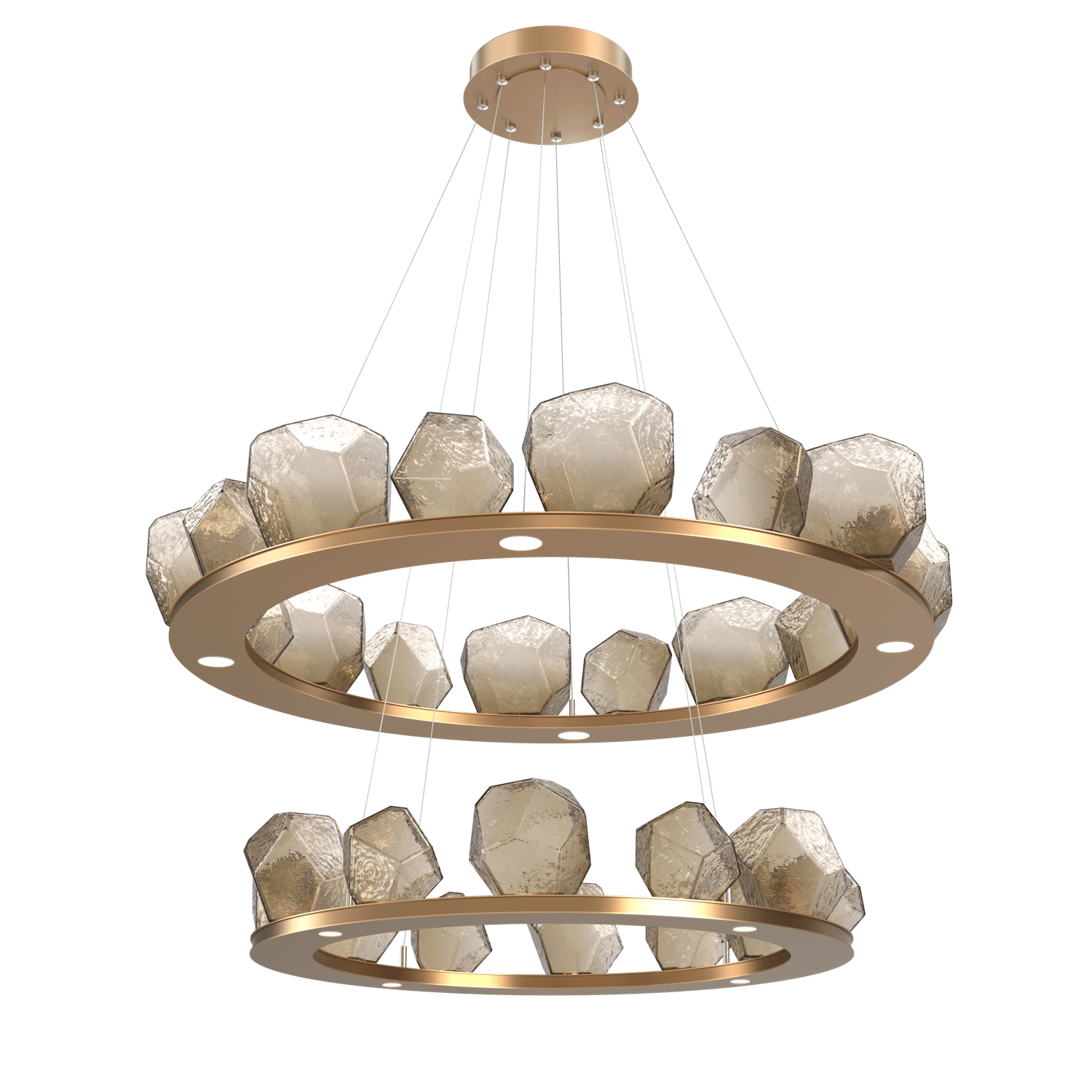 CHB0039-2B-NB-B-Hammerton-Studio-Gem-48-inch-two-tier-ring-chandelier-with-novel-brass-finish-and-bronze-blown-glass-shades-and-LED-lamping