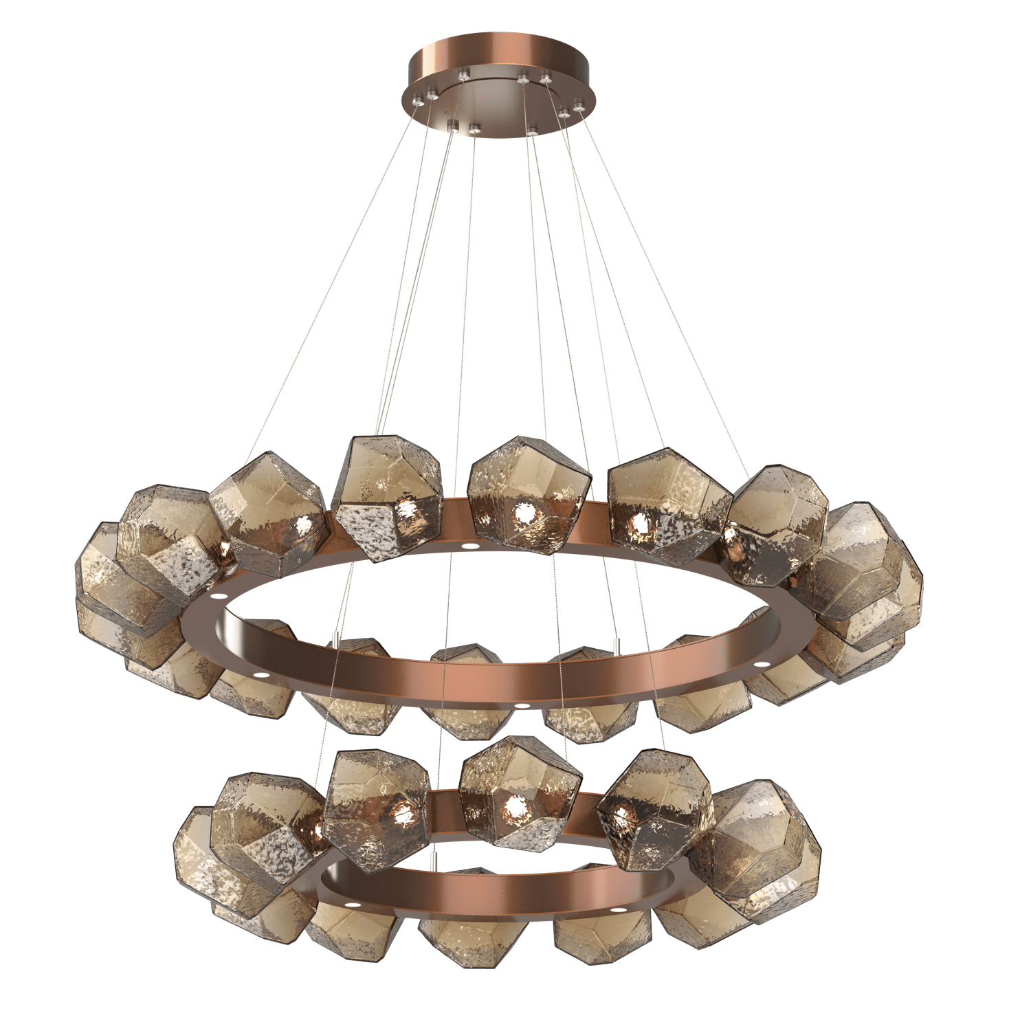 CHB0039-2T-BB-B-Hammerton-Studio-Gem-48-inch-two-tier-radial-ring-chandelier-with-burnished-bronze-finish-and-bronze-blown-glass-shades-and-LED-lamping
