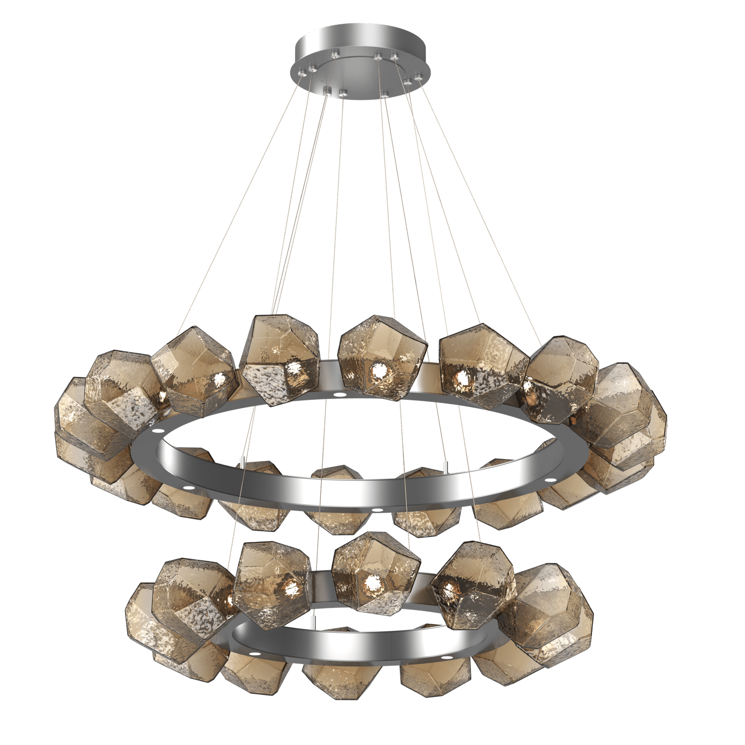 CHB0039-2T-CS-B-Hammerton-Studio-Gem-48-inch-two-tier-radial-ring-chandelier-with-classic-silver-finish-and-bronze-blown-glass-shades-and-LED-lamping