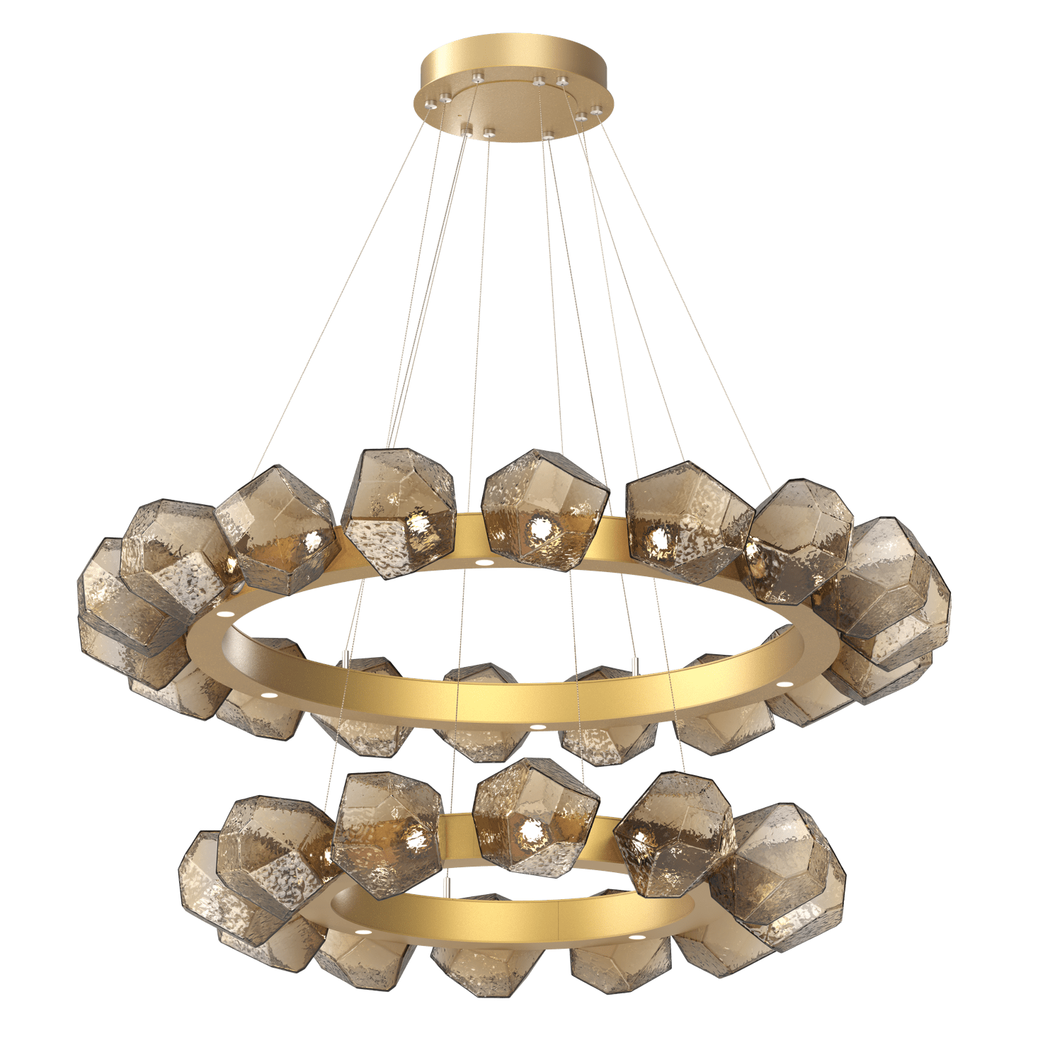 CHB0039-2T-GB-B-Hammerton-Studio-Gem-48-inch-two-tier-radial-ring-chandelier-with-gilded-brass-finish-and-bronze-blown-glass-shades-and-LED-lamping