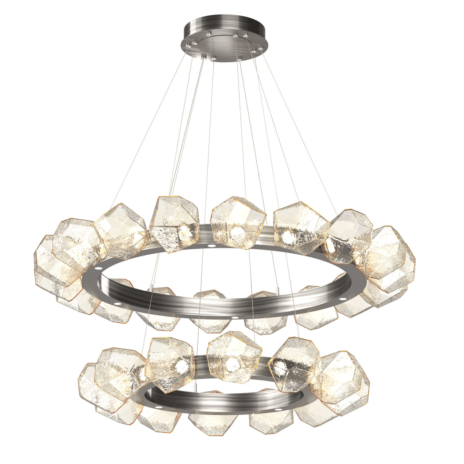 CHB0039-2T-GM-A-Hammerton-Studio-Gem-48-inch-two-tier-radial-ring-chandelier-with-gunmetal-finish-and-amber-blown-glass-shades-and-LED-lamping