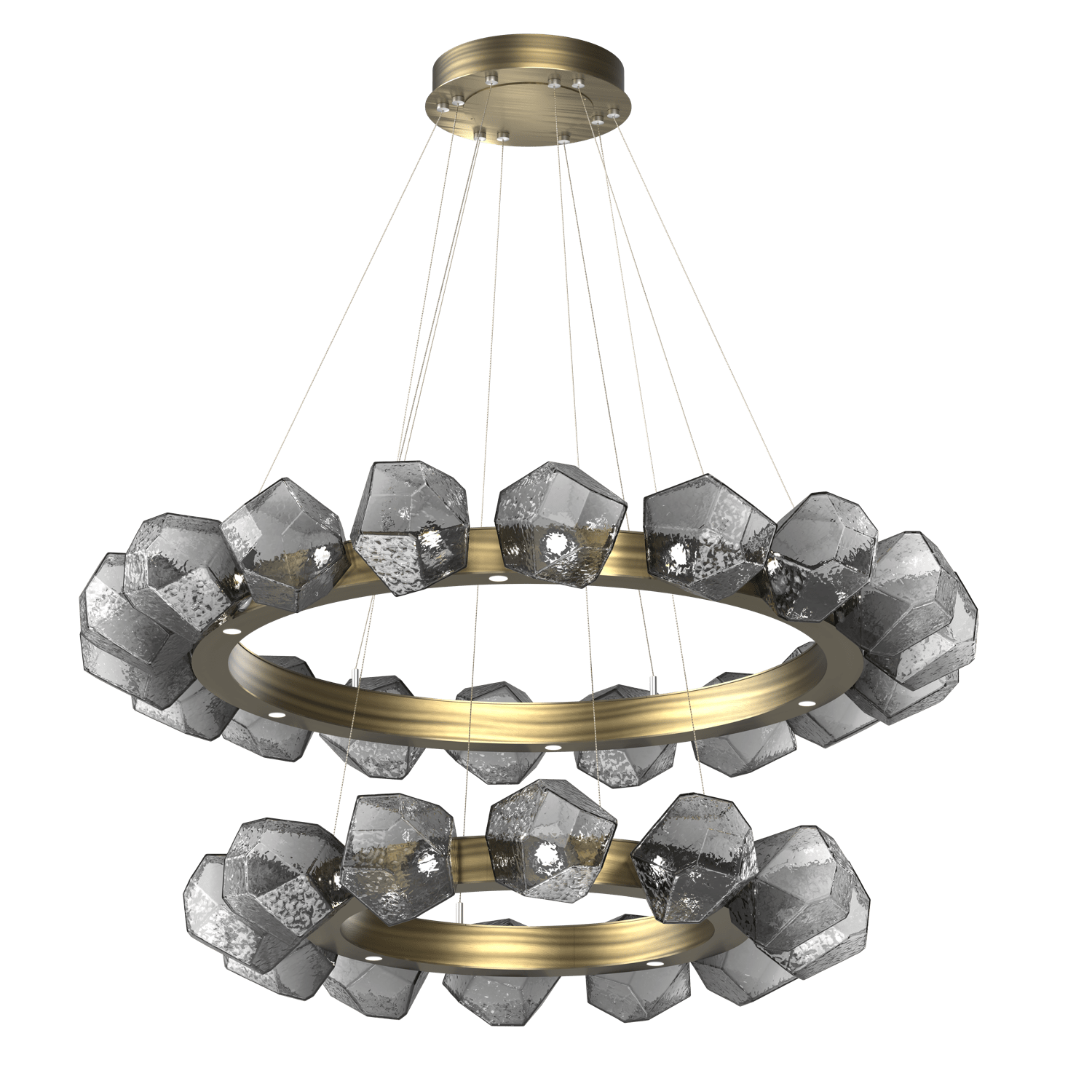 CHB0039-2T-HB-S-Hammerton-Studio-Gem-48-inch-two-tier-radial-ring-chandelier-with-heritage-brass-finish-and-smoke-blown-glass-shades-and-LED-lamping