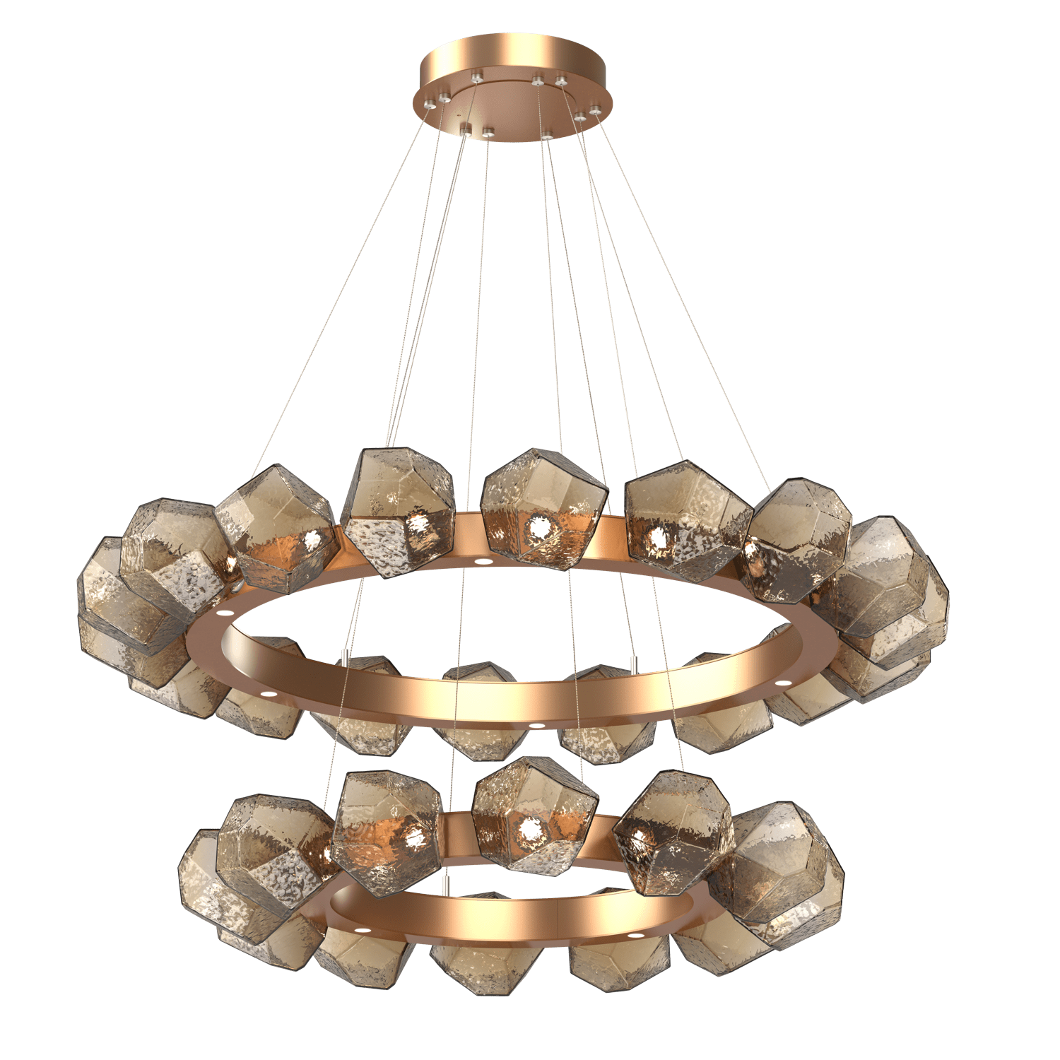 CHB0039-2T-NB-B-Hammerton-Studio-Gem-48-inch-two-tier-radial-ring-chandelier-with-novel-brass-finish-and-bronze-blown-glass-shades-and-LED-lamping