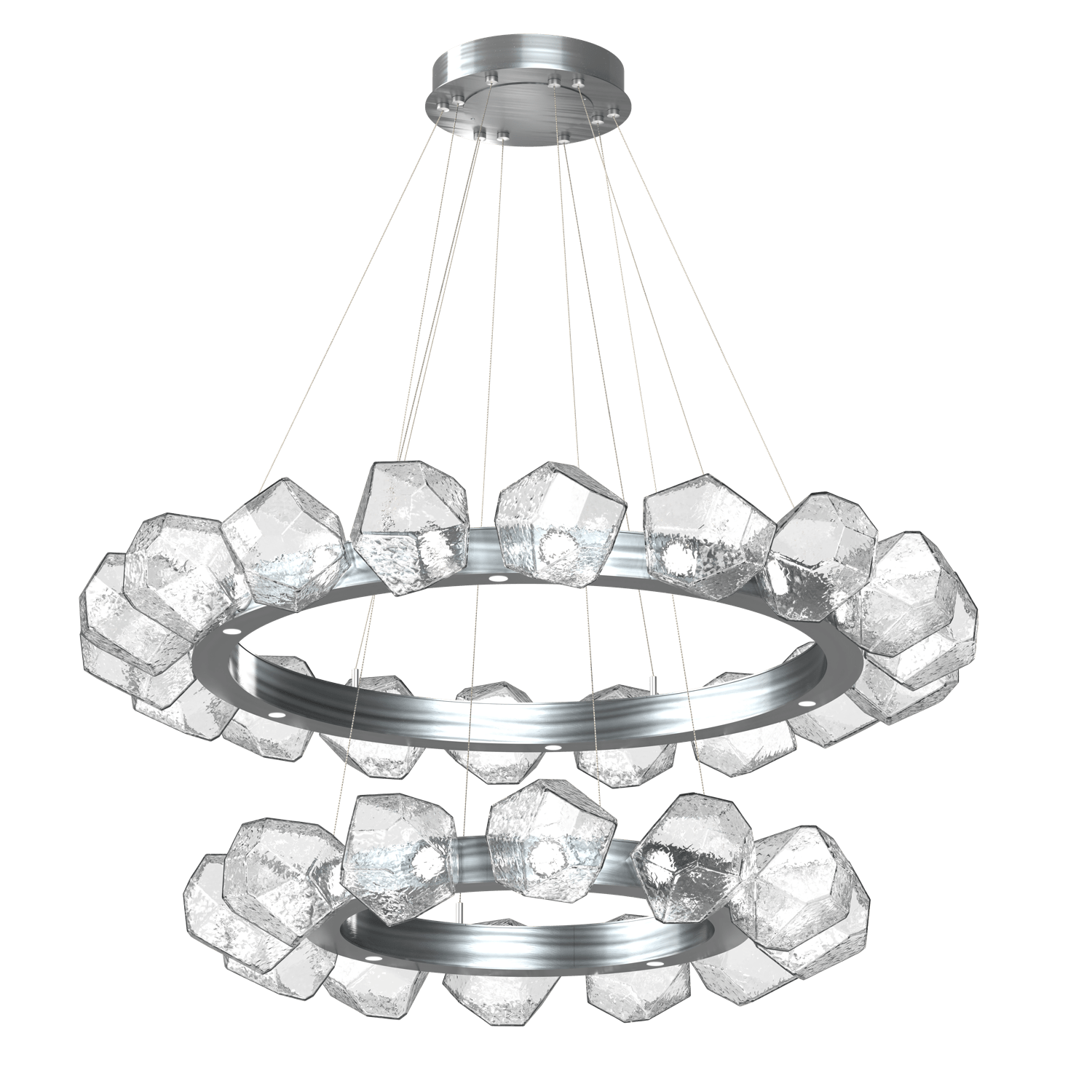 CHB0039-2T-SN-C-Hammerton-Studio-Gem-48-inch-two-tier-radial-ring-chandelier-with-satin-nickel-finish-and-clear-blown-glass-shades-and-LED-lamping