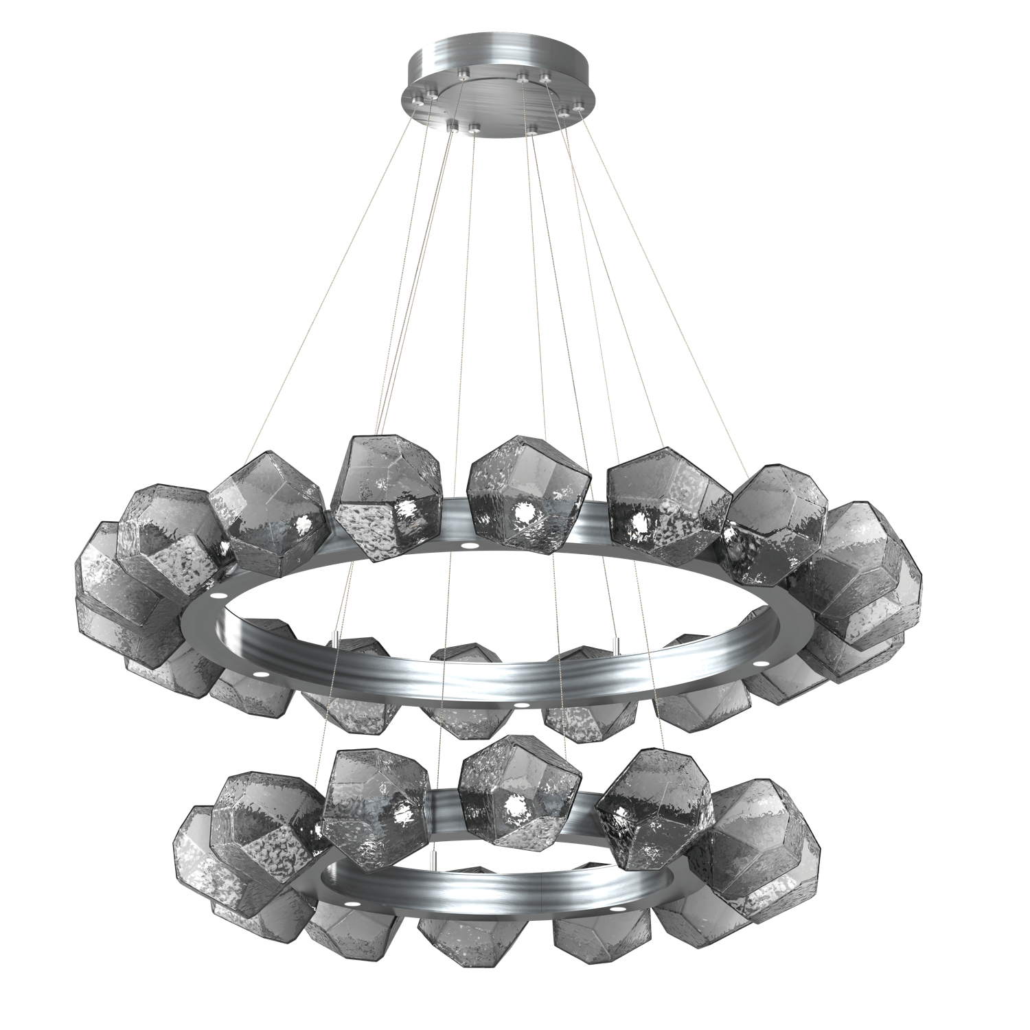 CHB0039-2T-SN-S-Hammerton-Studio-Gem-48-inch-two-tier-radial-ring-chandelier-with-satin-nickel-finish-and-smoke-blown-glass-shades-and-LED-lamping