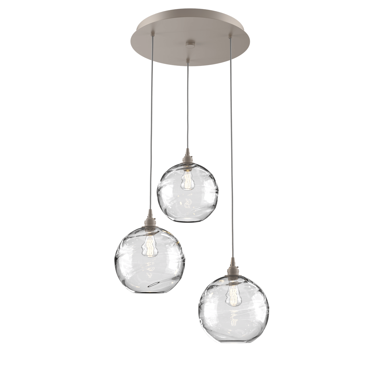 CHB0047-03-BS-OC-Hammerton-Studio-Optic-Blown-Glass-Terra-3-light-round-pendant-chandelier-with-metallic-beige-silver-finish-and-optic-clear-blown-glass-shades-and-incandescent-lamping