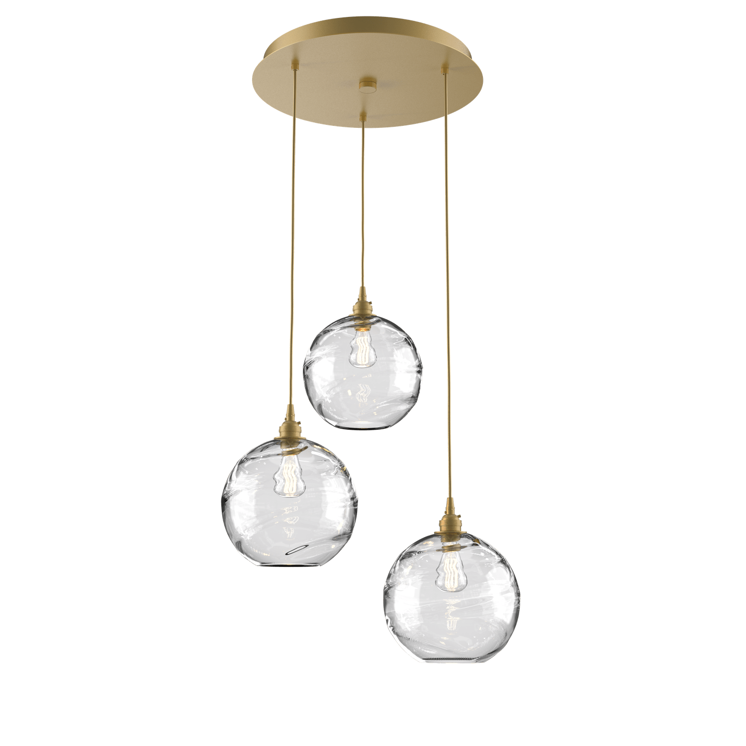 CHB0047-03-GB-OC-Hammerton-Studio-Optic-Blown-Glass-Terra-3-light-round-pendant-chandelier-with-gilded-brass-finish-and-optic-clear-blown-glass-shades-and-incandescent-lamping