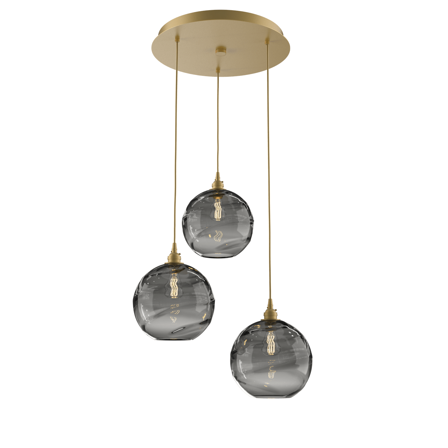 CHB0047-03-GB-OS-Hammerton-Studio-Optic-Blown-Glass-Terra-3-light-round-pendant-chandelier-with-gilded-brass-finish-and-optic-smoke-blown-glass-shades-and-incandescent-lamping