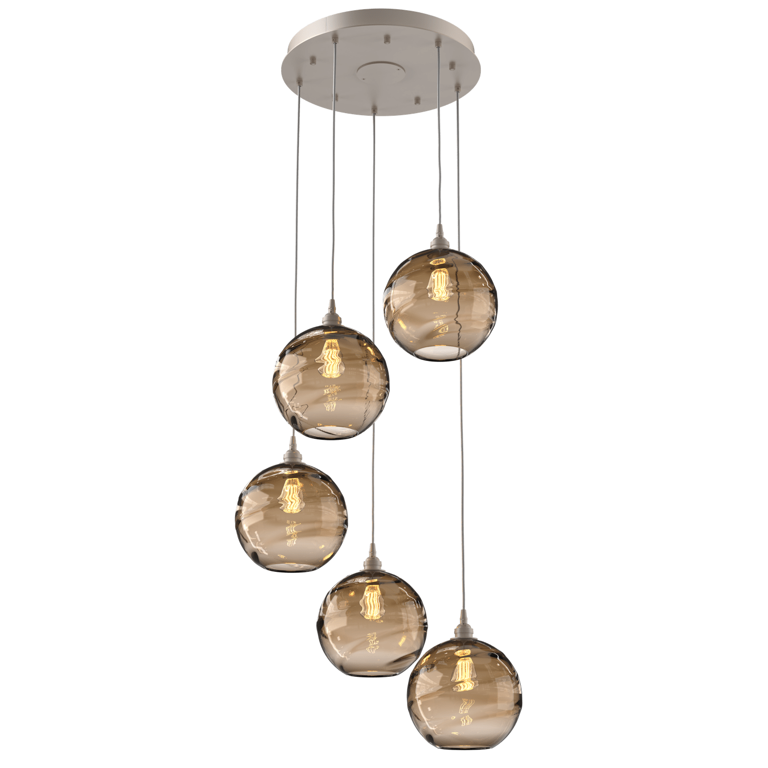 CHB0047-05-BS-OB-Hammerton-Studio-Optic-Blown-Glass-Terra-5-light-round-pendant-chandelier-with-metallic-beige-silver-finish-and-optic-bronze-blown-glass-shades-and-incandescent-lamping