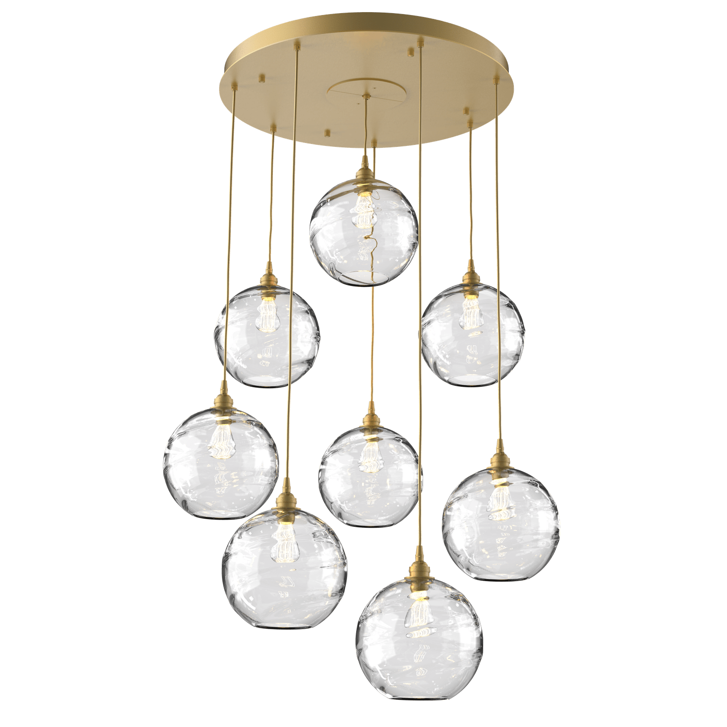 CHB0047-08-GB-OC-Hammerton-Studio-Optic-Blown-Glass-Terra-8-light-round-pendant-chandelier-with-gilded-brass-finish-and-optic-clear-blown-glass-shades-and-incandescent-lamping