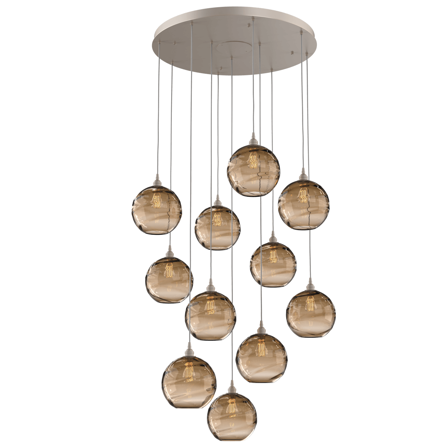 CHB0047-11-BS-OB-Hammerton-Studio-Optic-Blown-Glass-Terra-11-light-round-pendant-chandelier-with-metallic-beige-silver-finish-and-optic-bronze-blown-glass-shades-and-incandescent-lamping