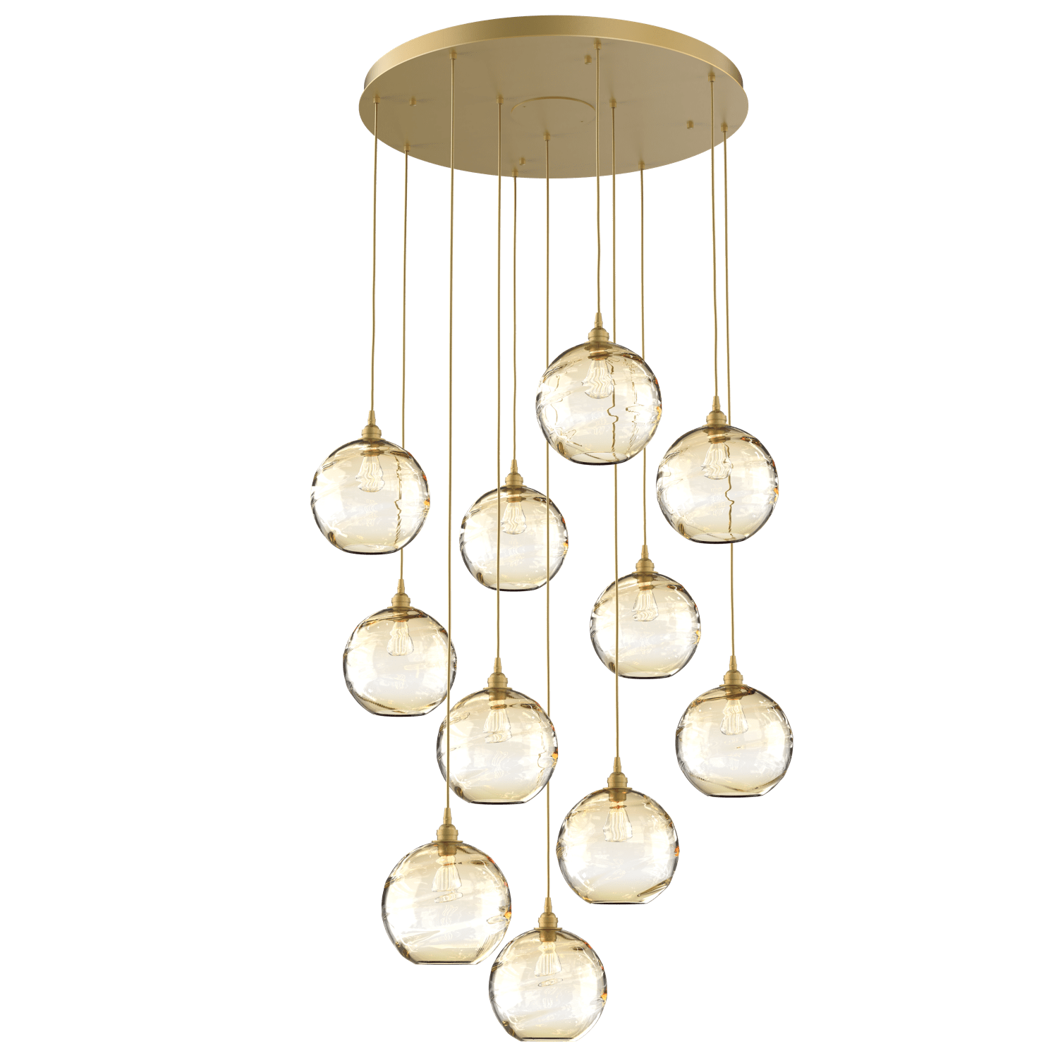 CHB0047-11-GB-OA-Hammerton-Studio-Optic-Blown-Glass-Terra-11-light-round-pendant-chandelier-with-gilded-brass-finish-and-optic-amber-blown-glass-shades-and-incandescent-lamping