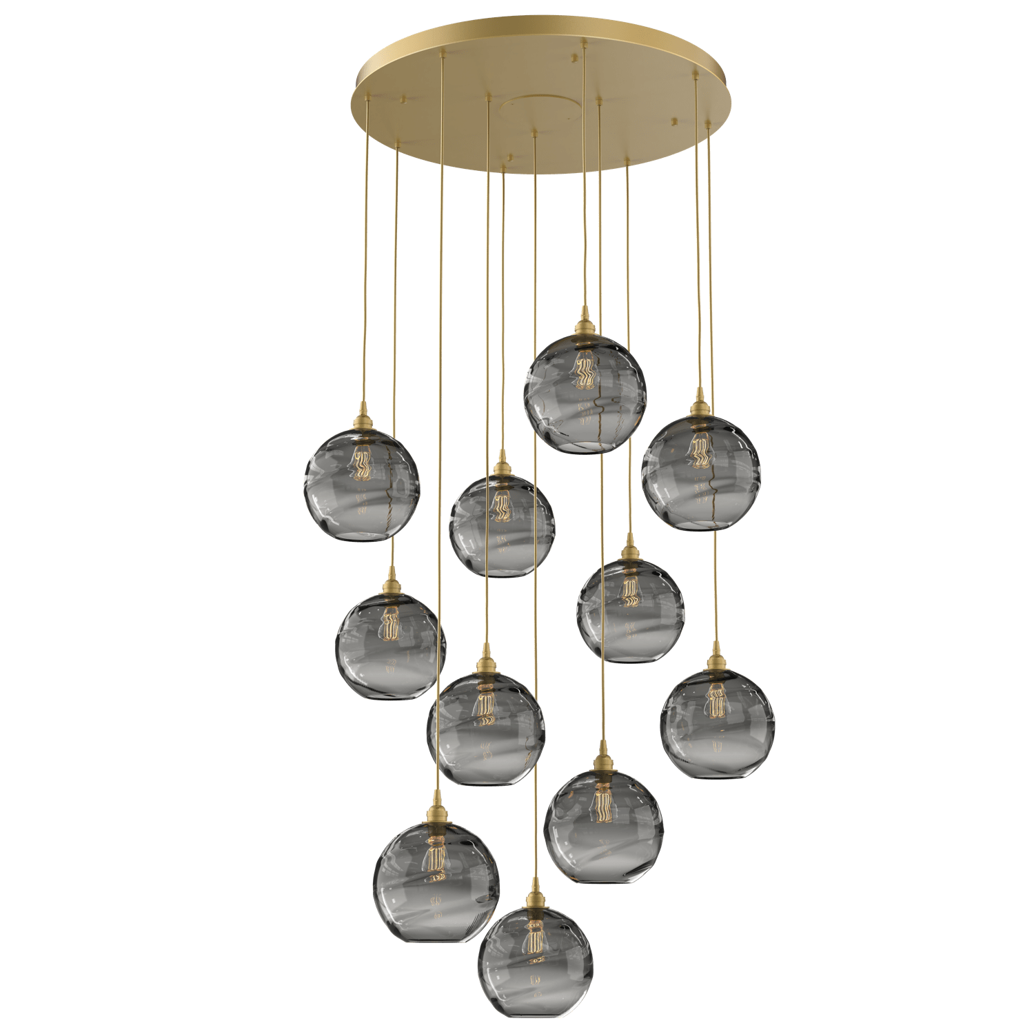 CHB0047-11-GB-OS-Hammerton-Studio-Optic-Blown-Glass-Terra-11-light-round-pendant-chandelier-with-gilded-brass-finish-and-optic-smoke-blown-glass-shades-and-incandescent-lamping