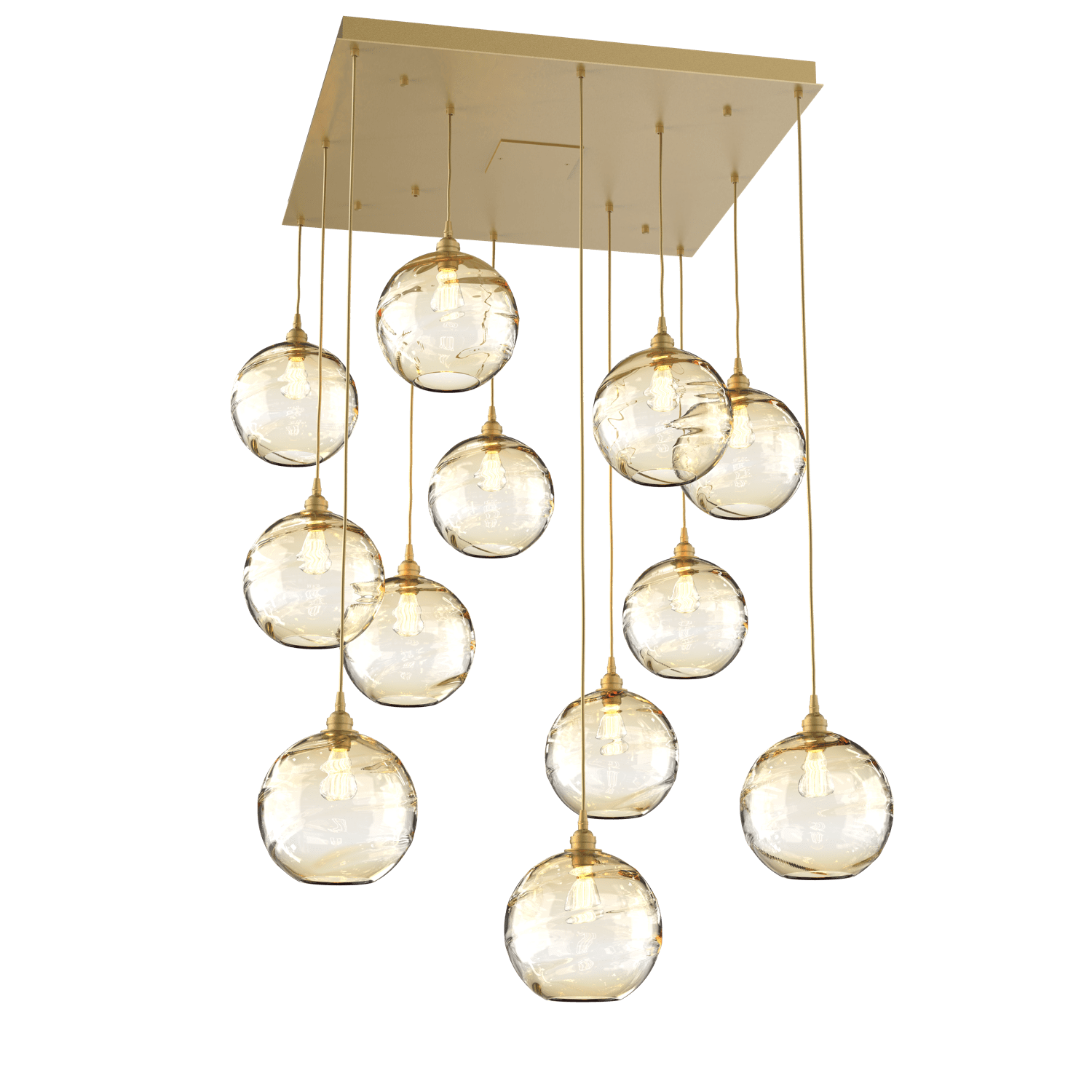 CHB0047-12-GB-OA-Hammerton-Studio-Optic-Blown-Glass-Terra-12-light-square-pendant-chandelier-with-gilded-brass-finish-and-optic-amber-blown-glass-shades-and-incandescent-lamping