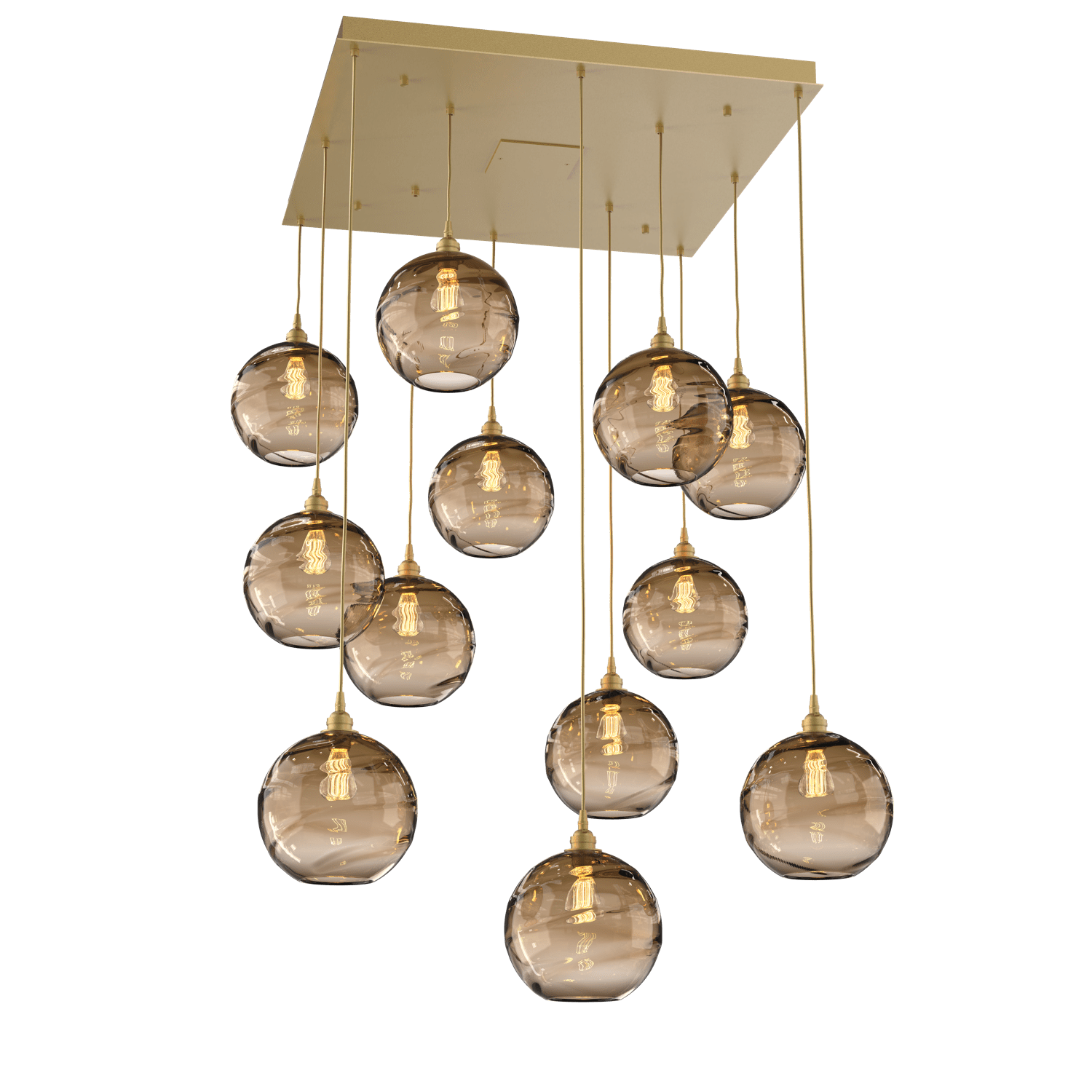 CHB0047-12-GB-OB-Hammerton-Studio-Optic-Blown-Glass-Terra-12-light-square-pendant-chandelier-with-gilded-brass-finish-and-optic-bronze-blown-glass-shades-and-incandescent-lamping