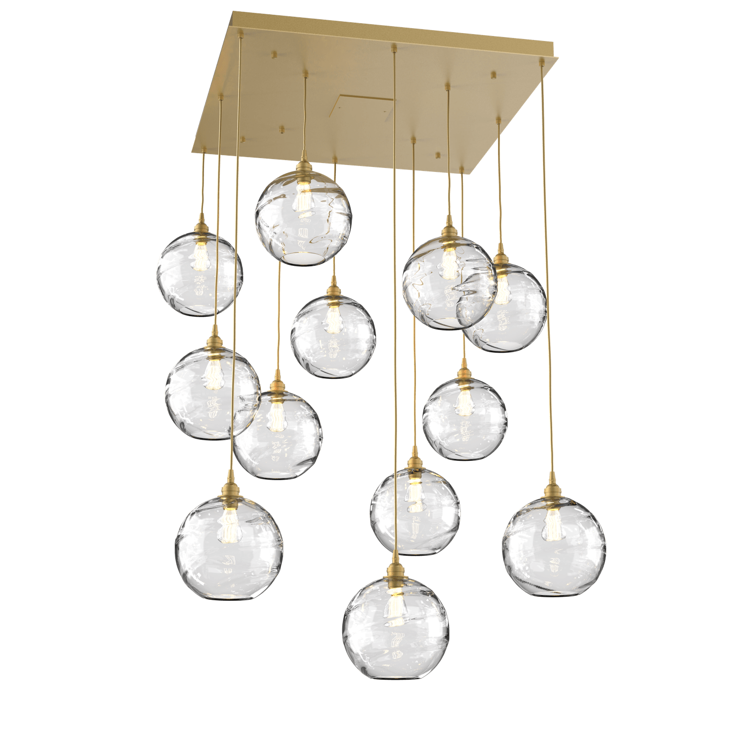 CHB0047-12-GB-OC-Hammerton-Studio-Optic-Blown-Glass-Terra-12-light-square-pendant-chandelier-with-gilded-brass-finish-and-optic-clear-blown-glass-shades-and-incandescent-lamping