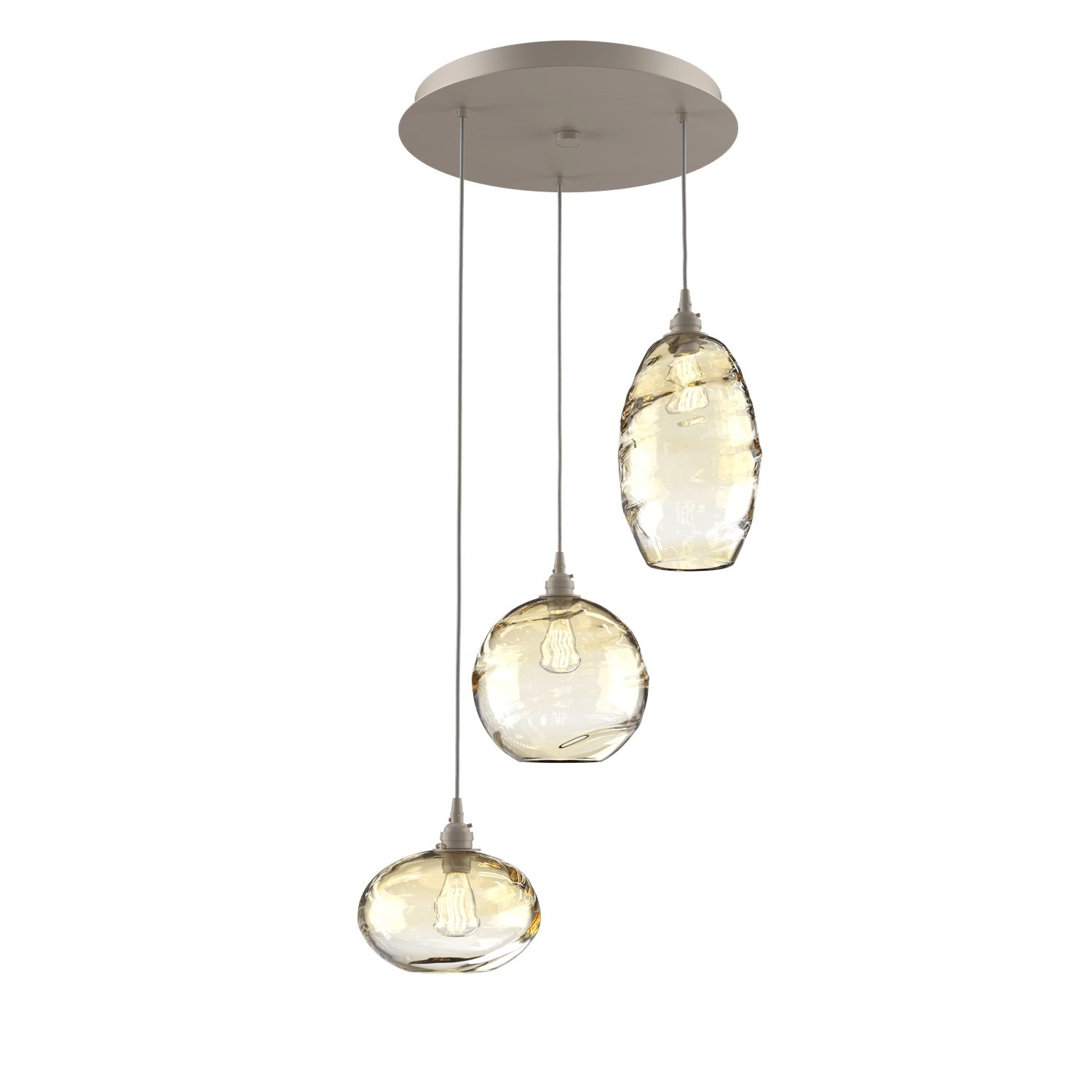 CHB0048-03-BS-OA-Hammerton-Studio-Optic-Blown-Glass-Misto-3-light-round-pendant-chandelier-with-metallic-beige-silver-finish-and-optic-amber-blown-glass-shades-and-incandescent-lamping