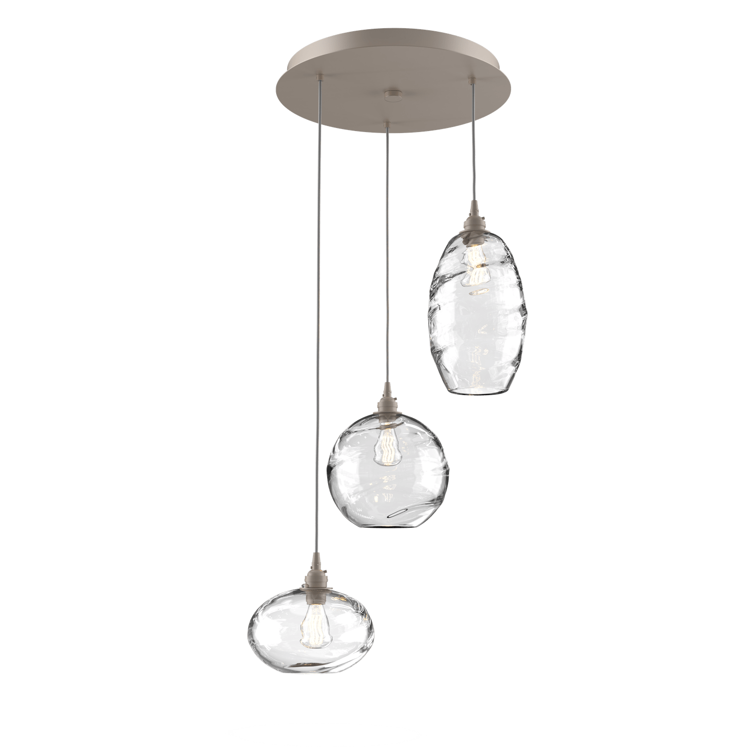 CHB0048-03-BS-OC-Hammerton-Studio-Optic-Blown-Glass-Misto-3-light-round-pendant-chandelier-with-metallic-beige-silver-finish-and-optic-clear-blown-glass-shades-and-incandescent-lamping