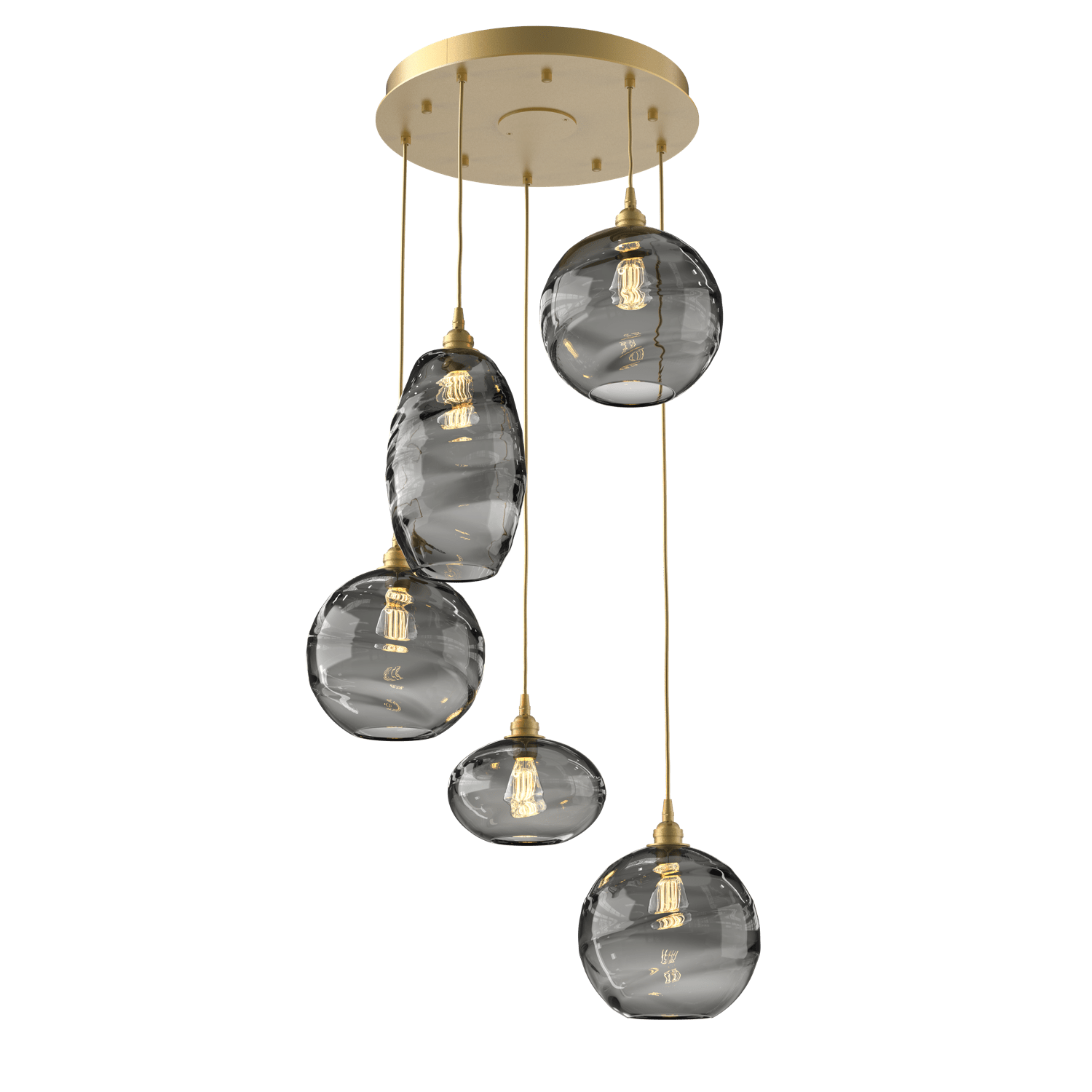 CHB0048-05-GB-OS-Hammerton-Studio-Optic-Blown-Glass-Misto-5-light-round-pendant-chandelier-with-gilded-brass-finish-and-optic-smoke-blown-glass-shades-and-incandescent-lamping
