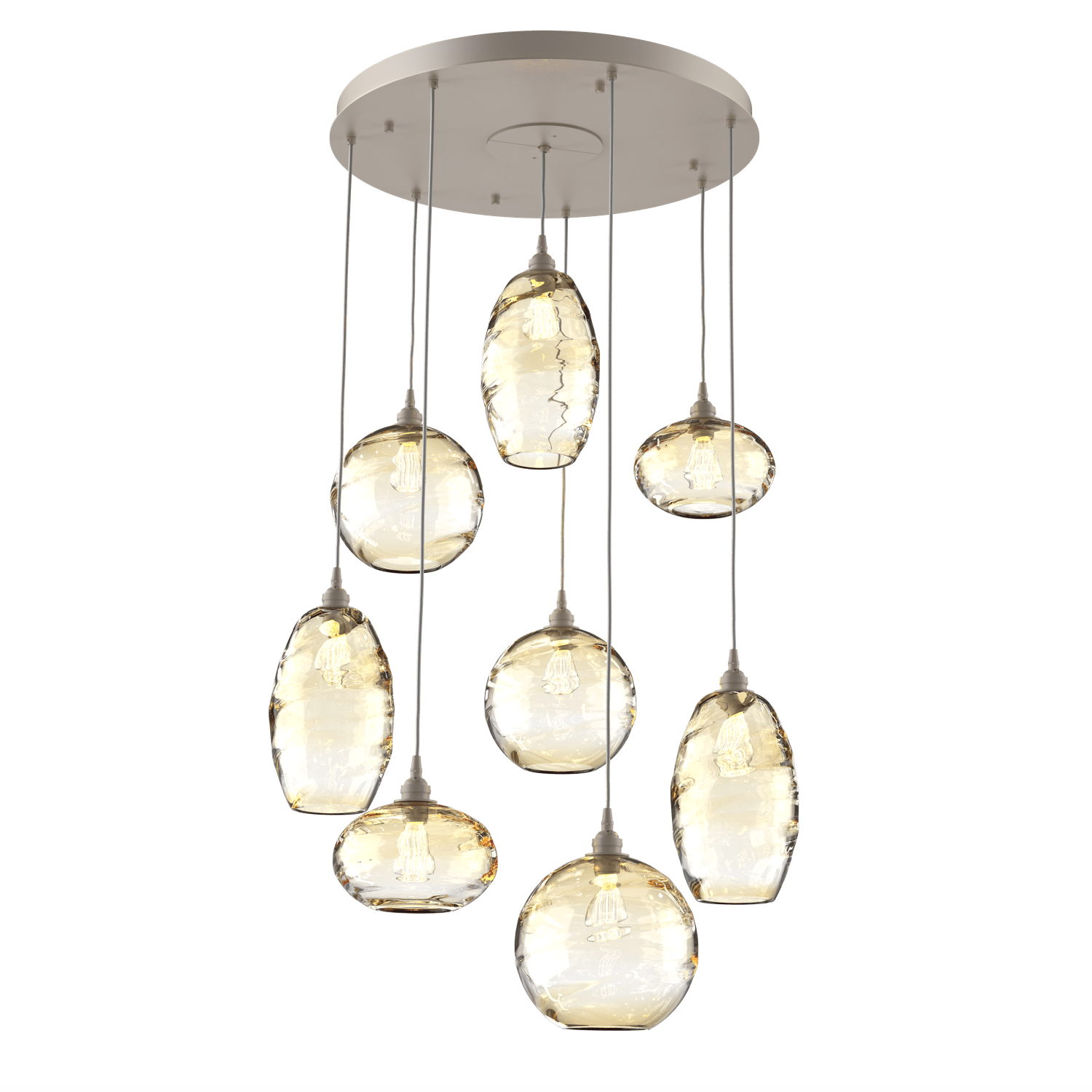 CHB0048-08-BS-OA-Hammerton-Studio-Optic-Blown-Glass-Misto-8-light-round-pendant-chandelier-with-metallic-beige-silver-finish-and-optic-amber-blown-glass-shades-and-incandescent-lamping