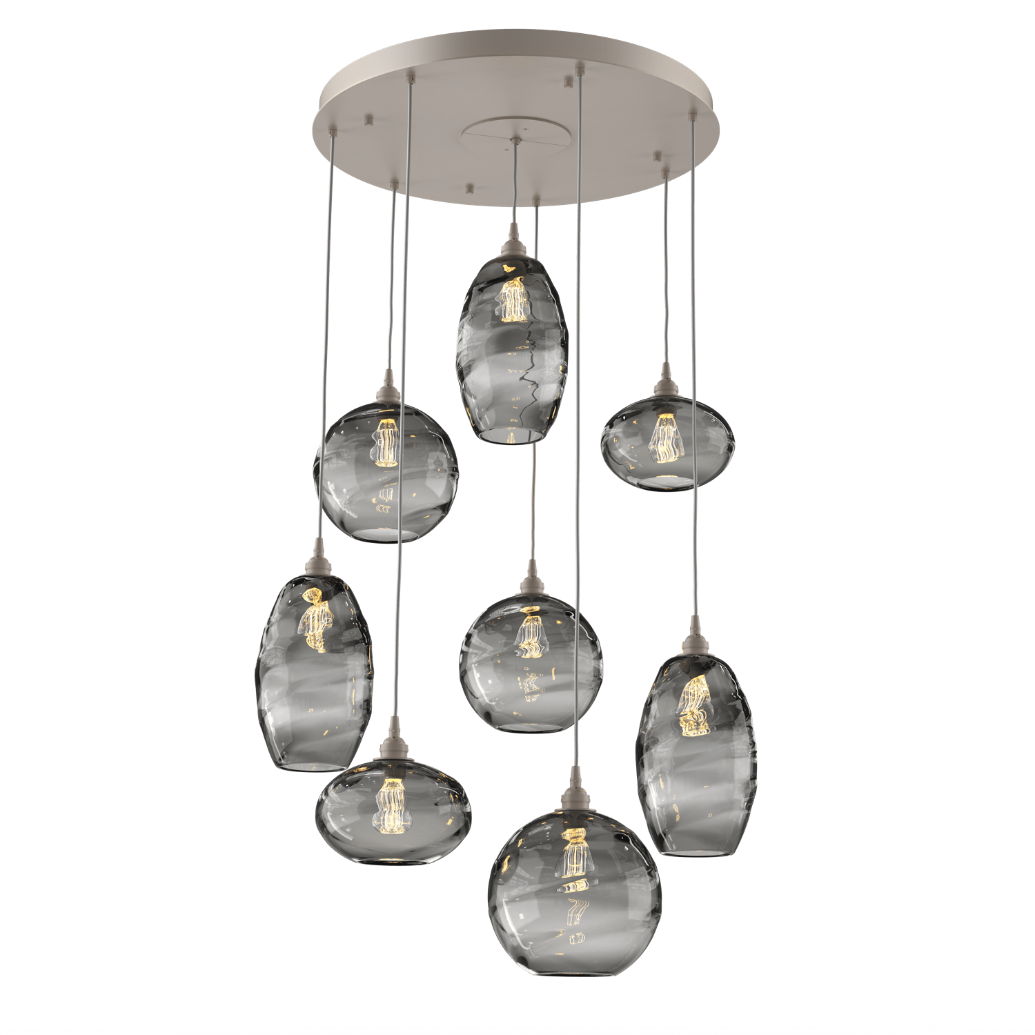 CHB0048-08-BS-OS-Hammerton-Studio-Optic-Blown-Glass-Misto-8-light-round-pendant-chandelier-with-metallic-beige-silver-finish-and-optic-smoke-blown-glass-shades-and-incandescent-lamping
