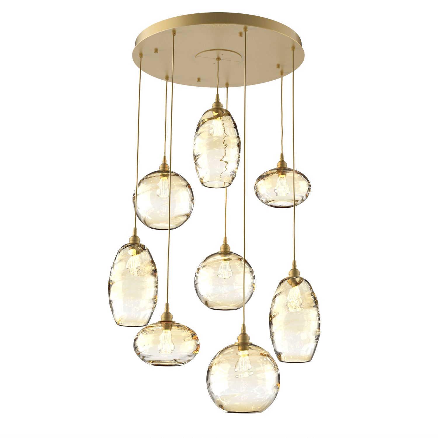 CHB0048-08-GB-OA-Hammerton-Studio-Optic-Blown-Glass-Misto-8-light-round-pendant-chandelier-with-gilded-brass-finish-and-optic-amber-blown-glass-shades-and-incandescent-lamping