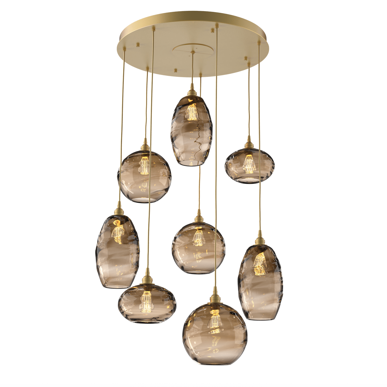 CHB0048-08-GB-OB-Hammerton-Studio-Optic-Blown-Glass-Misto-8-light-round-pendant-chandelier-with-gilded-brass-finish-and-optic-bronze-blown-glass-shades-and-incandescent-lamping