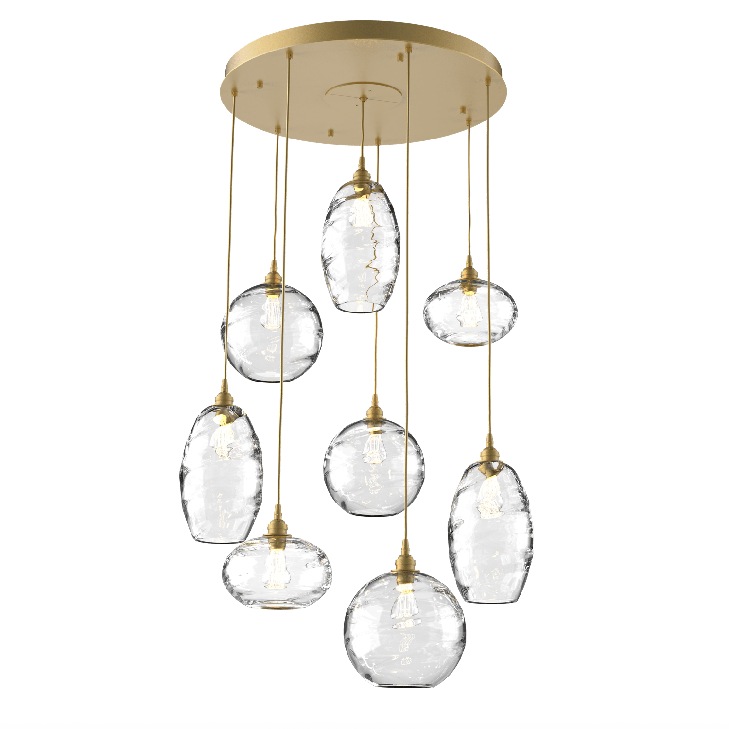 CHB0048-08-GB-OC-Hammerton-Studio-Optic-Blown-Glass-Misto-8-light-round-pendant-chandelier-with-gilded-brass-finish-and-optic-clear-blown-glass-shades-and-incandescent-lamping