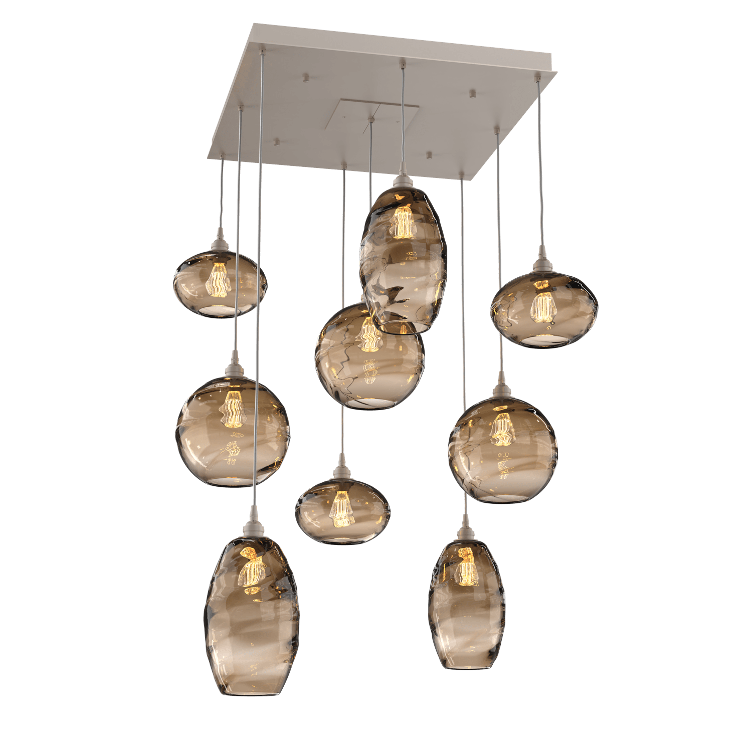 CHB0048-09-BS-OB-Hammerton-Studio-Optic-Blown-Glass-Misto-9-light-square-pendant-chandelier-with-metallic-beige-silver-finish-and-optic-bronze-blown-glass-shades-and-incandescent-lamping
