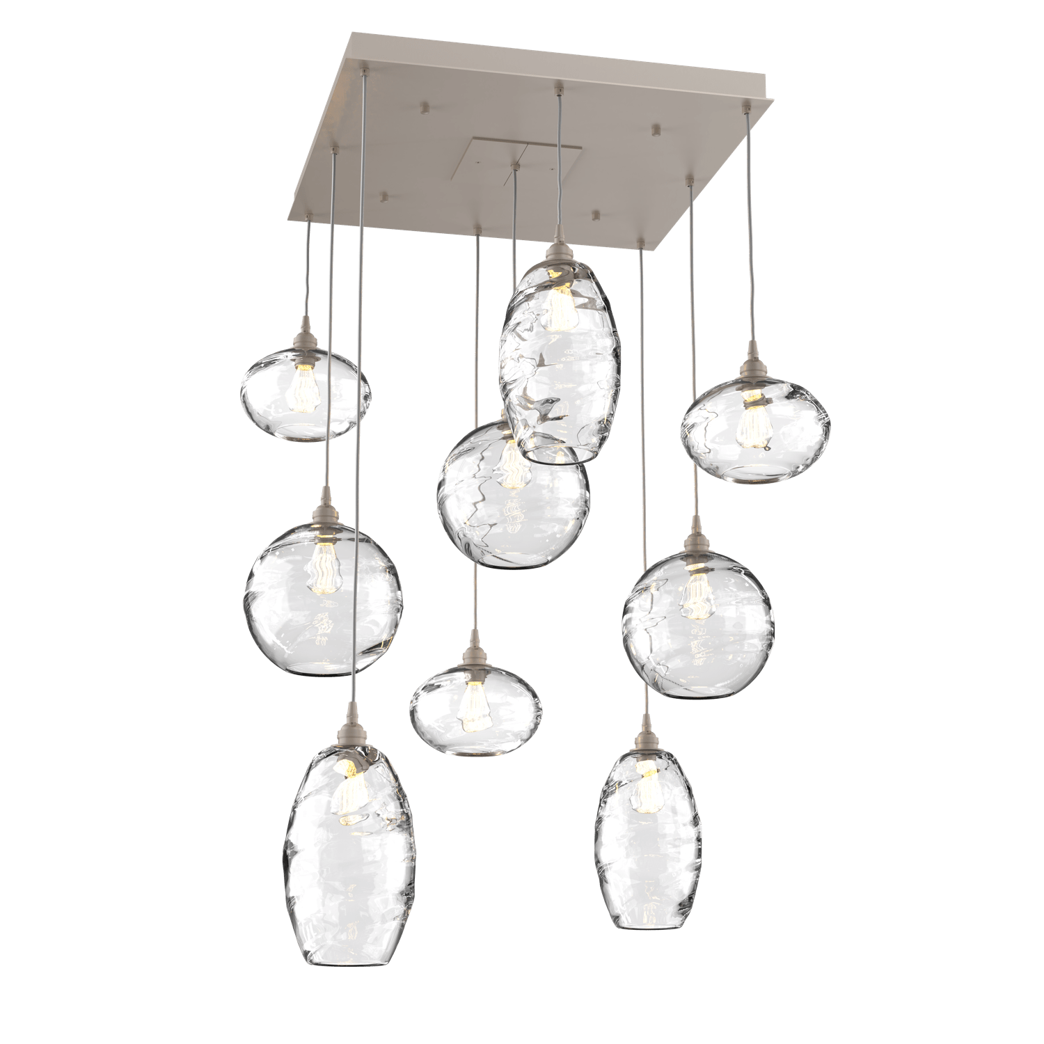 CHB0048-09-BS-OC-Hammerton-Studio-Optic-Blown-Glass-Misto-9-light-square-pendant-chandelier-with-metallic-beige-silver-finish-and-optic-clear-blown-glass-shades-and-incandescent-lamping