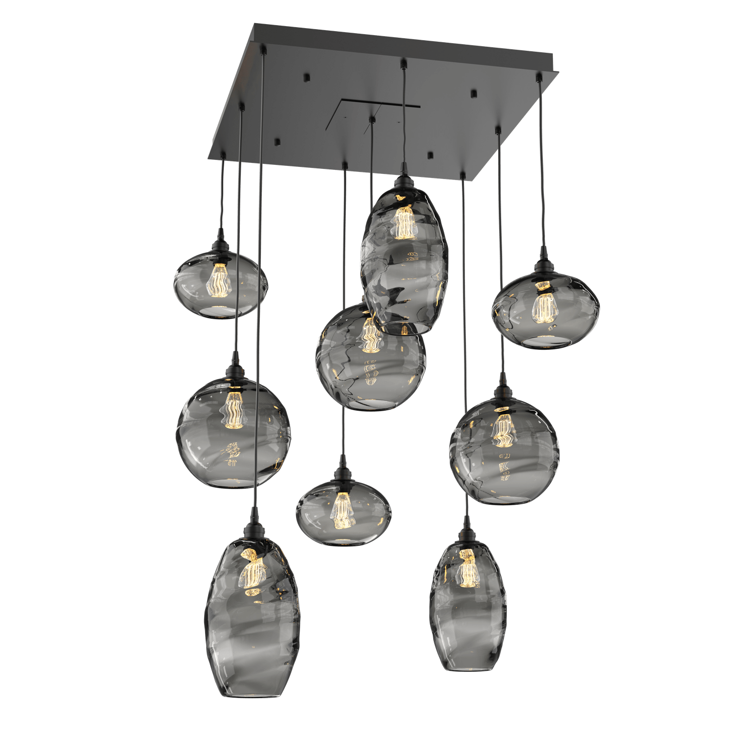 Hammerton Studio Blossom 3000K Round Multi Light Pendant, Burnished Bronze, CHB0059-11-BB-BC-C01-L3