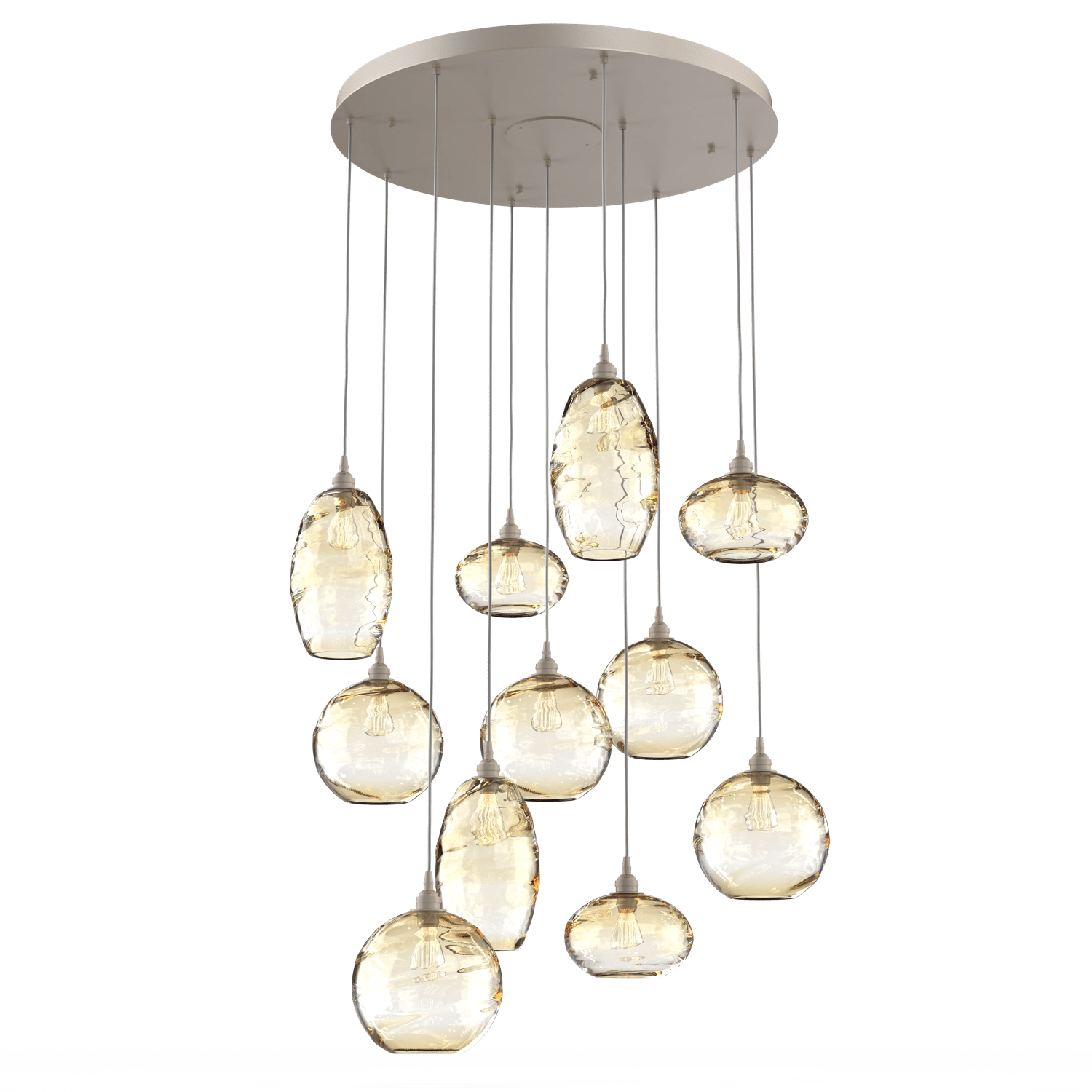 CHB0048-11-BS-OA-Hammerton-Studio-Optic-Blown-Glass-Misto-11-light-round-pendant-chandelier-with-metallic-beige-silver-finish-and-optic-amber-blown-glass-shades-and-incandescent-lamping