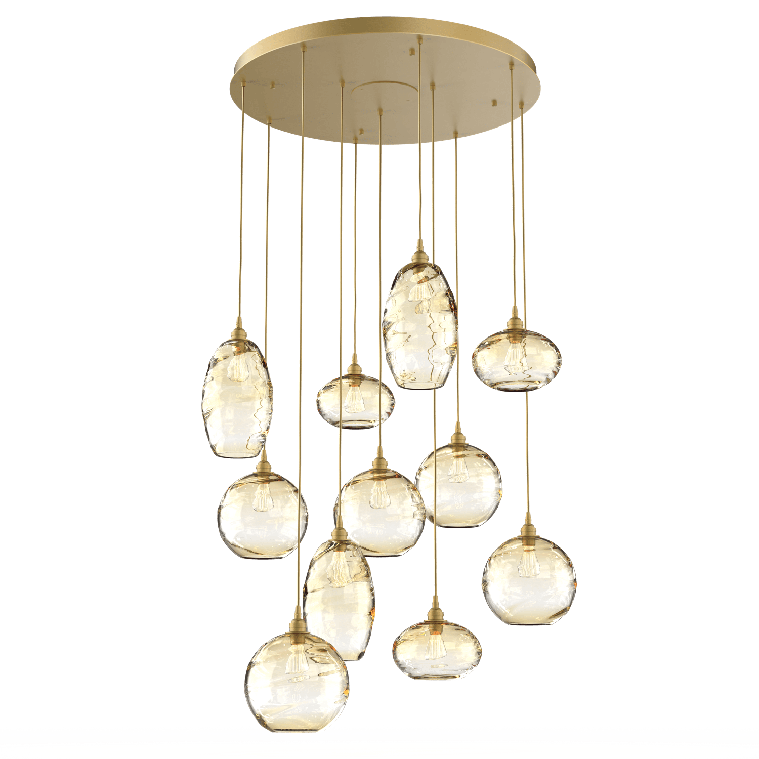 CHB0048-11-GB-OA-Hammerton-Studio-Optic-Blown-Glass-Misto-11-light-round-pendant-chandelier-with-gilded-brass-finish-and-optic-amber-blown-glass-shades-and-incandescent-lamping