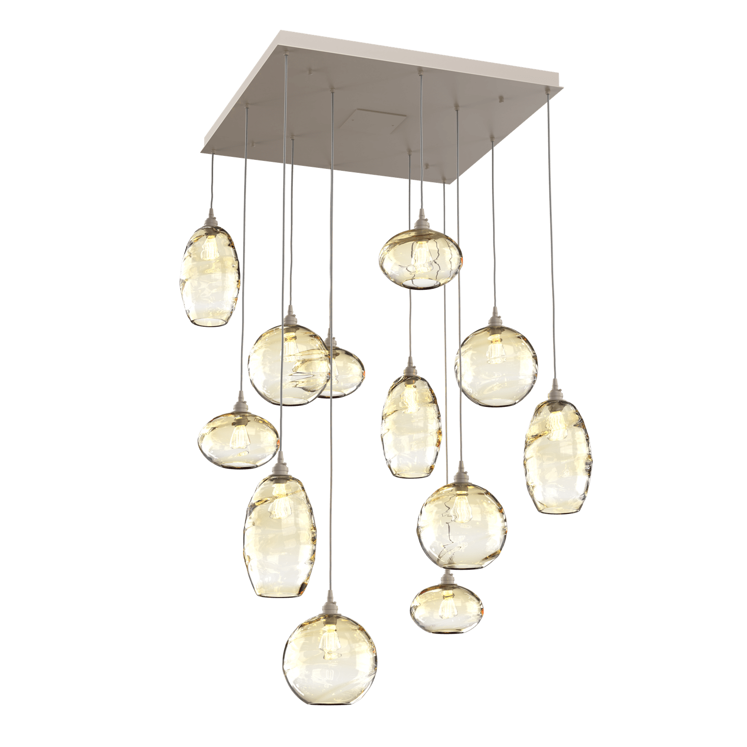 CHB0048-12-BS-OA-Hammerton-Studio-Optic-Blown-Glass-Misto-12-light-square-pendant-chandelier-with-metallic-beige-silver-finish-and-optic-amber-blown-glass-shades-and-incandescent-lamping