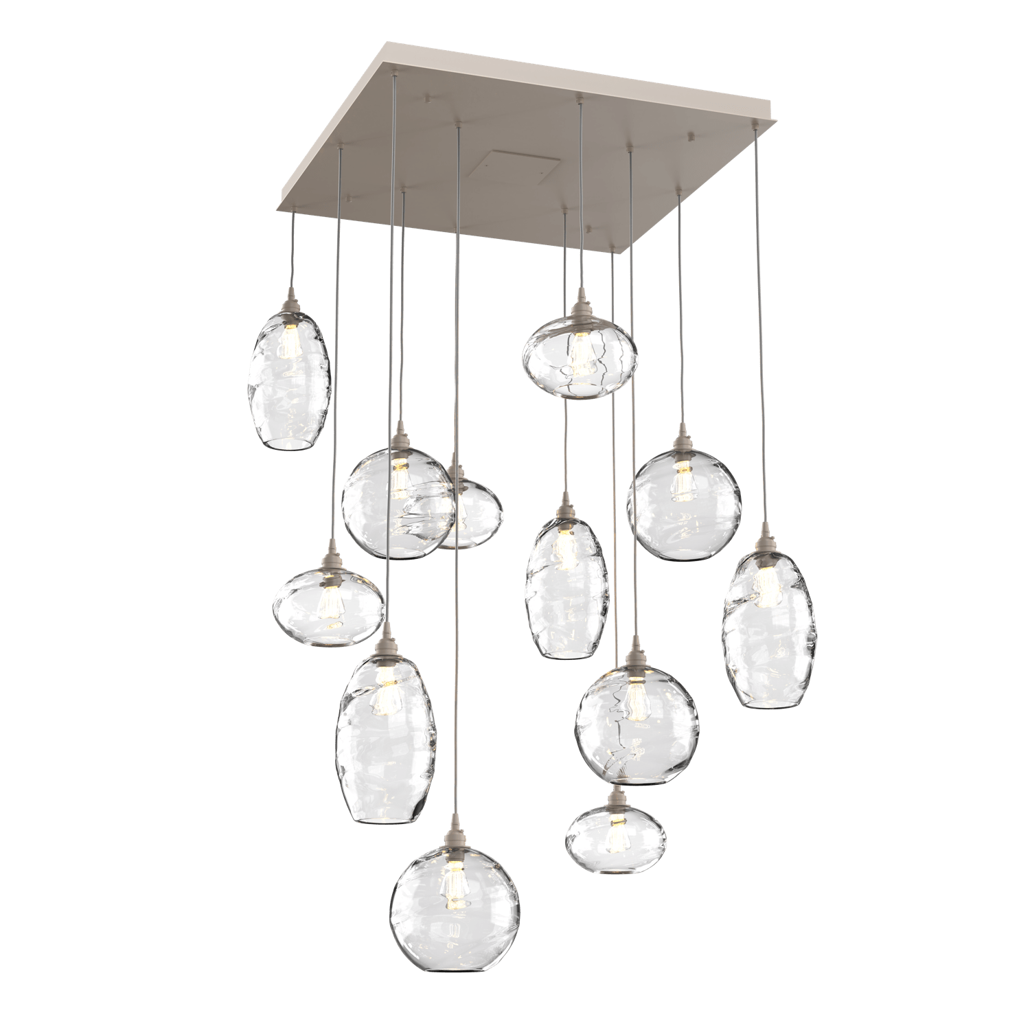 CHB0048-12-BS-OC-Hammerton-Studio-Optic-Blown-Glass-Misto-12-light-square-pendant-chandelier-with-metallic-beige-silver-finish-and-optic-clear-blown-glass-shades-and-incandescent-lamping