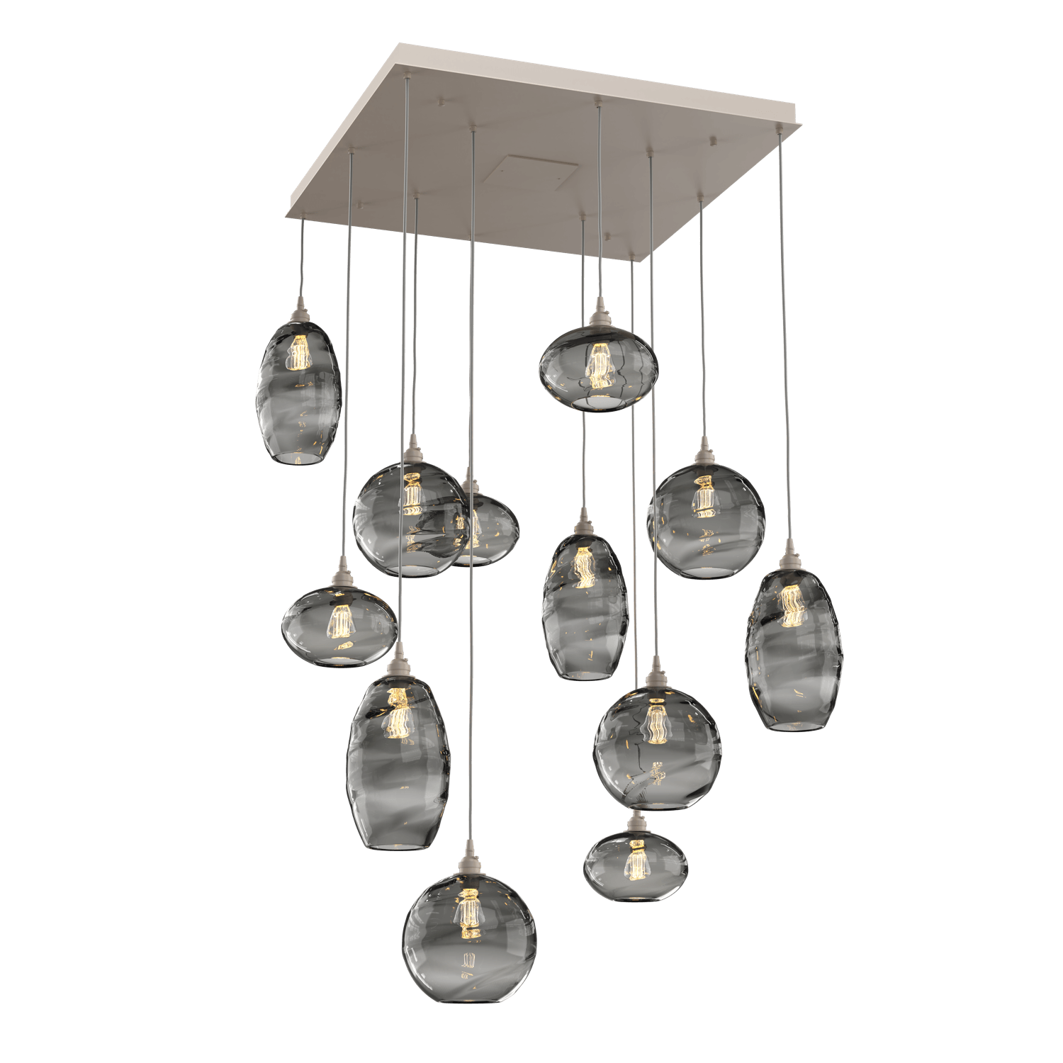CHB0048-12-BS-OS-Hammerton-Studio-Optic-Blown-Glass-Misto-12-light-square-pendant-chandelier-with-metallic-beige-silver-finish-and-optic-smoke-blown-glass-shades-and-incandescent-lamping