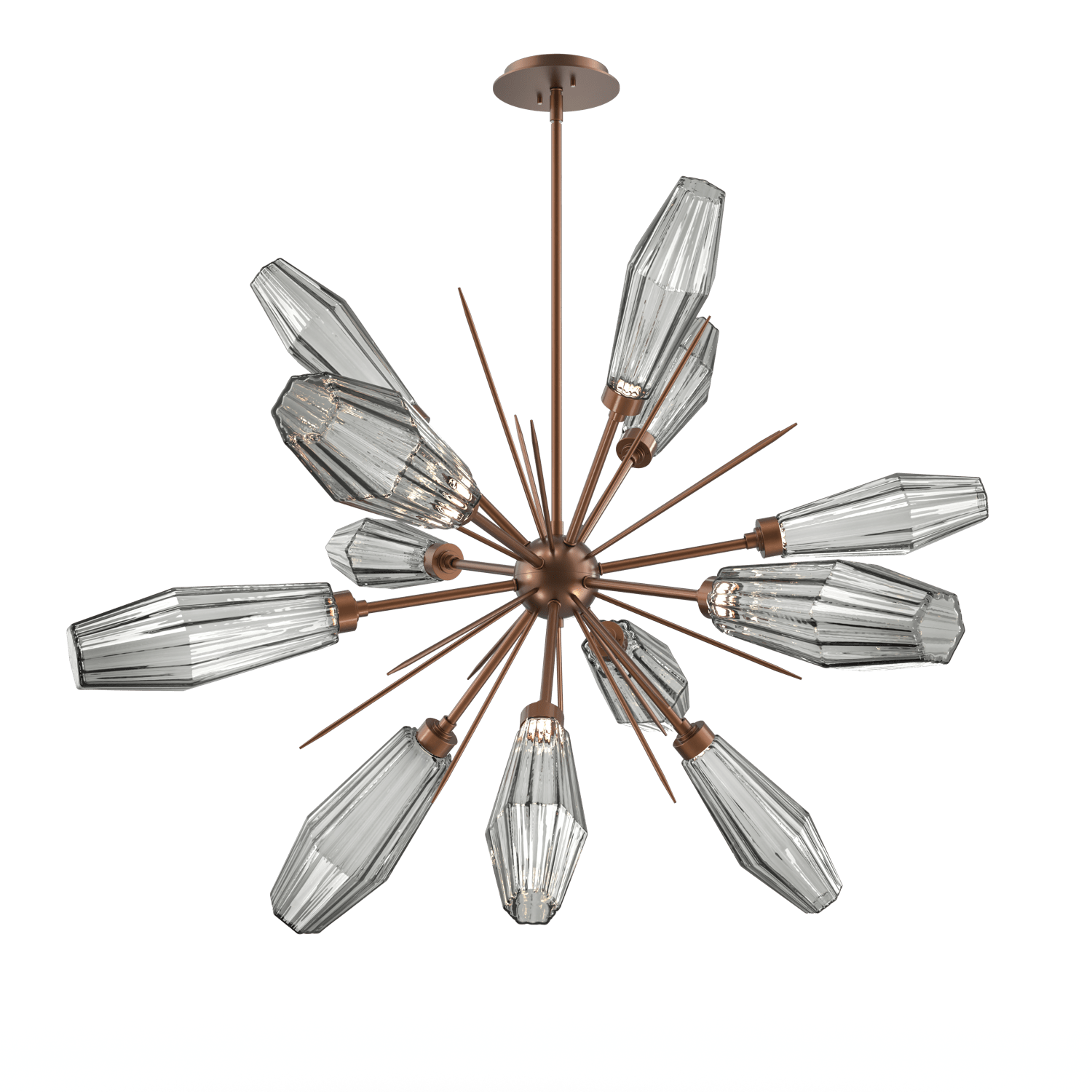 CHB0049-0A-BB-RS-Hammerton-Studio-Aalto-38-inch-starburst-chandelier-with-burnished-bronze-finish-and-optic-ribbed-smoke-glass-shades-and-LED-lamping
