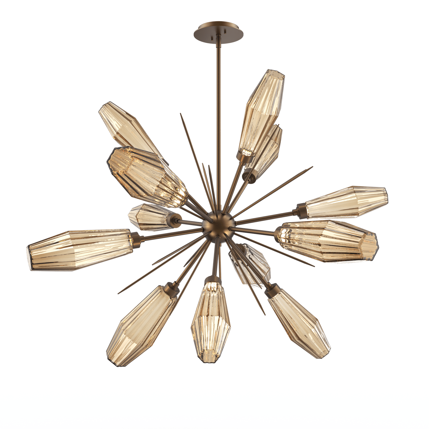 CHB0049-0A-FB-RB-Hammerton-Studio-Aalto-38-inch-starburst-chandelier-with-flat-bronze-finish-and-optic-ribbed-bronze-glass-shades-and-LED-lamping