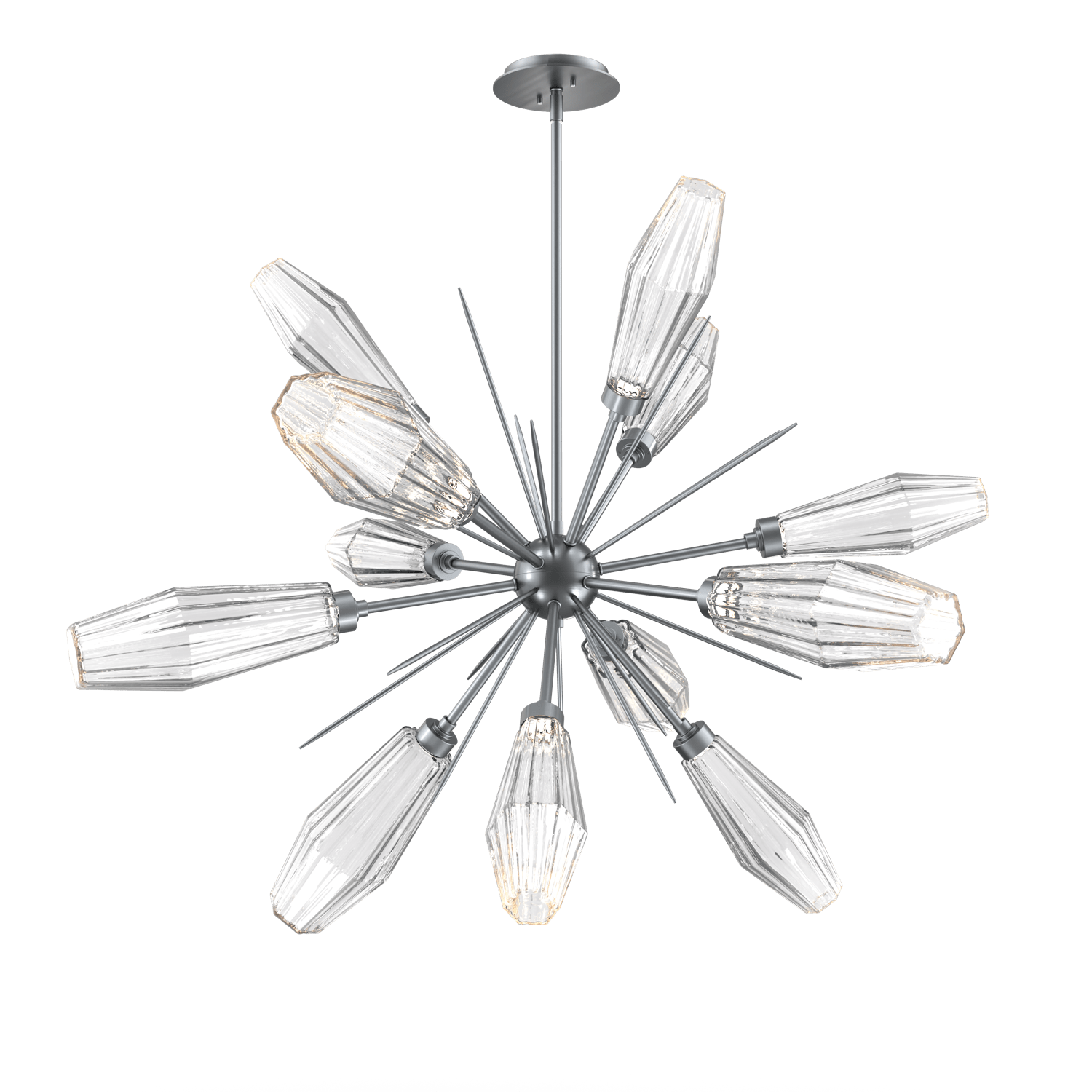 CHB0049-0A-GM-RC-Hammerton-Studio-Aalto-38-inch-starburst-chandelier-with-gunmetal-finish-and-optic-ribbed-clear-glass-shades-and-LED-lamping