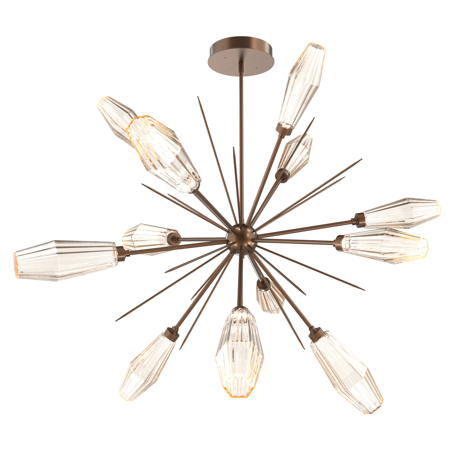 CHB0049-0B-BB-RA-Hammerton-Studio-Aalto-49-inch-starburst-chandelier-with-burnished-bronze-finish-and-optic-ribbed-amber-glass-shades-and-LED-lamping
