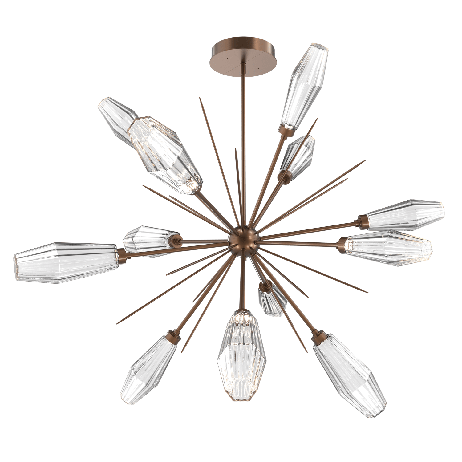 CHB0049-0B-BB-RC-Hammerton-Studio-Aalto-49-inch-starburst-chandelier-with-burnished-bronze-finish-and-optic-ribbed-clear-glass-shades-and-LED-lamping